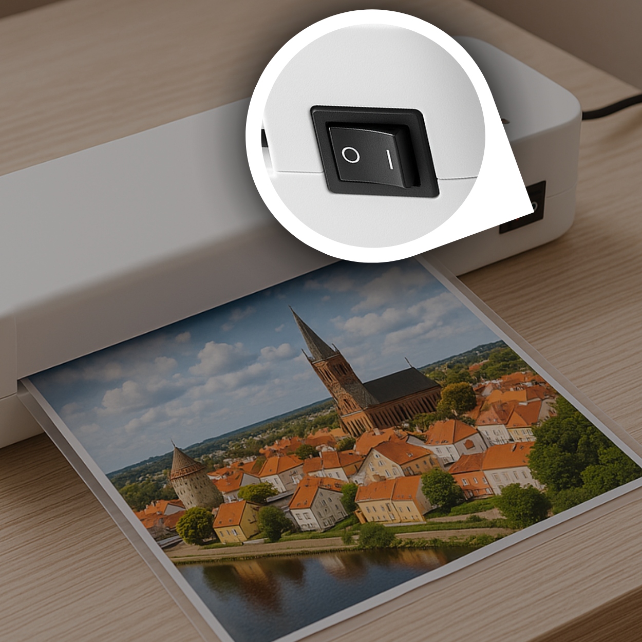 LAMINÁTOR A4 KANCELÁŘSKÝ LAMINÁTOR PRO LAMINOVÁNÍ FOTOGRAFIÍ DOKUMENTŮ + 10x FÓLIE Maximální formát laminování A4