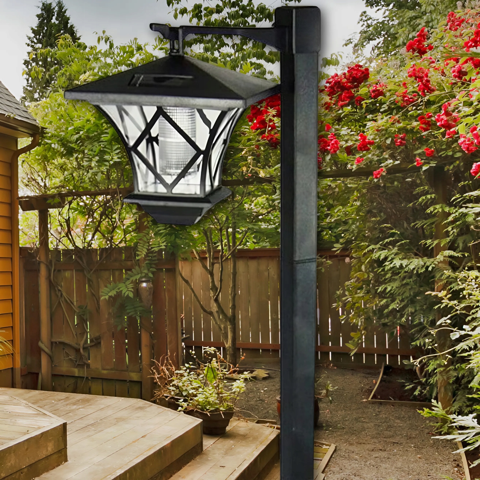 VELKÁ SOLÁRNÍ LAMPA 155 CM ZAHRADNÍ S DRŽÁKEM 2v1 PRO ZAHRADU POCHODEŇ Celková výška 155 cm