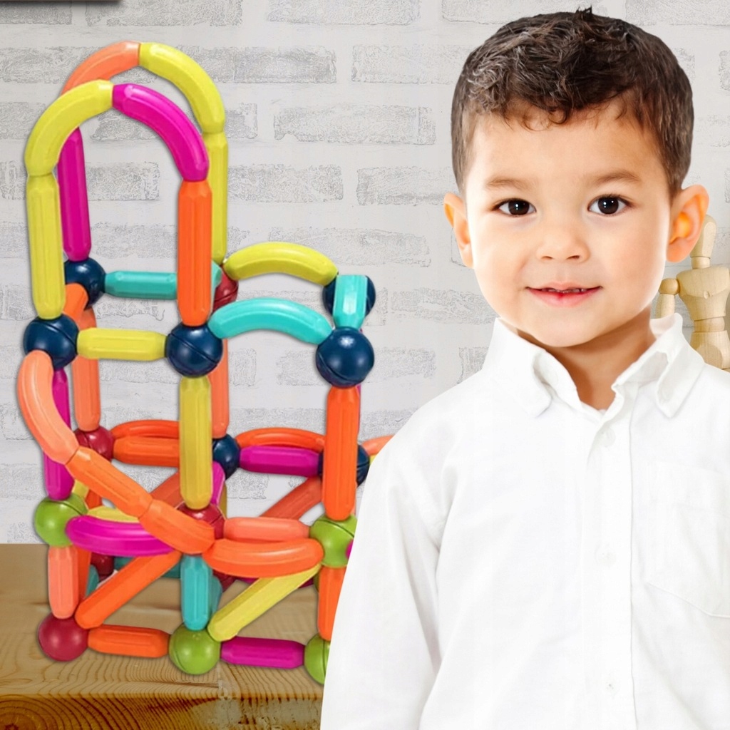 VELKÉ MAGNETICKÉ STAVEBNÍ VZDĚLÁVACÍ STAVEBNICE TYČINKY XXL 120 EL Šířka výrobku 25 cm