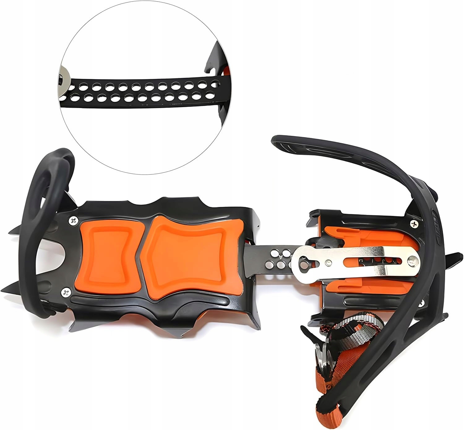 MAČKY KOŠÍKOVÉ NA BOTY - 12 ZUBŮ - NASTAVITELNÉ 36-46 Barva oranžová