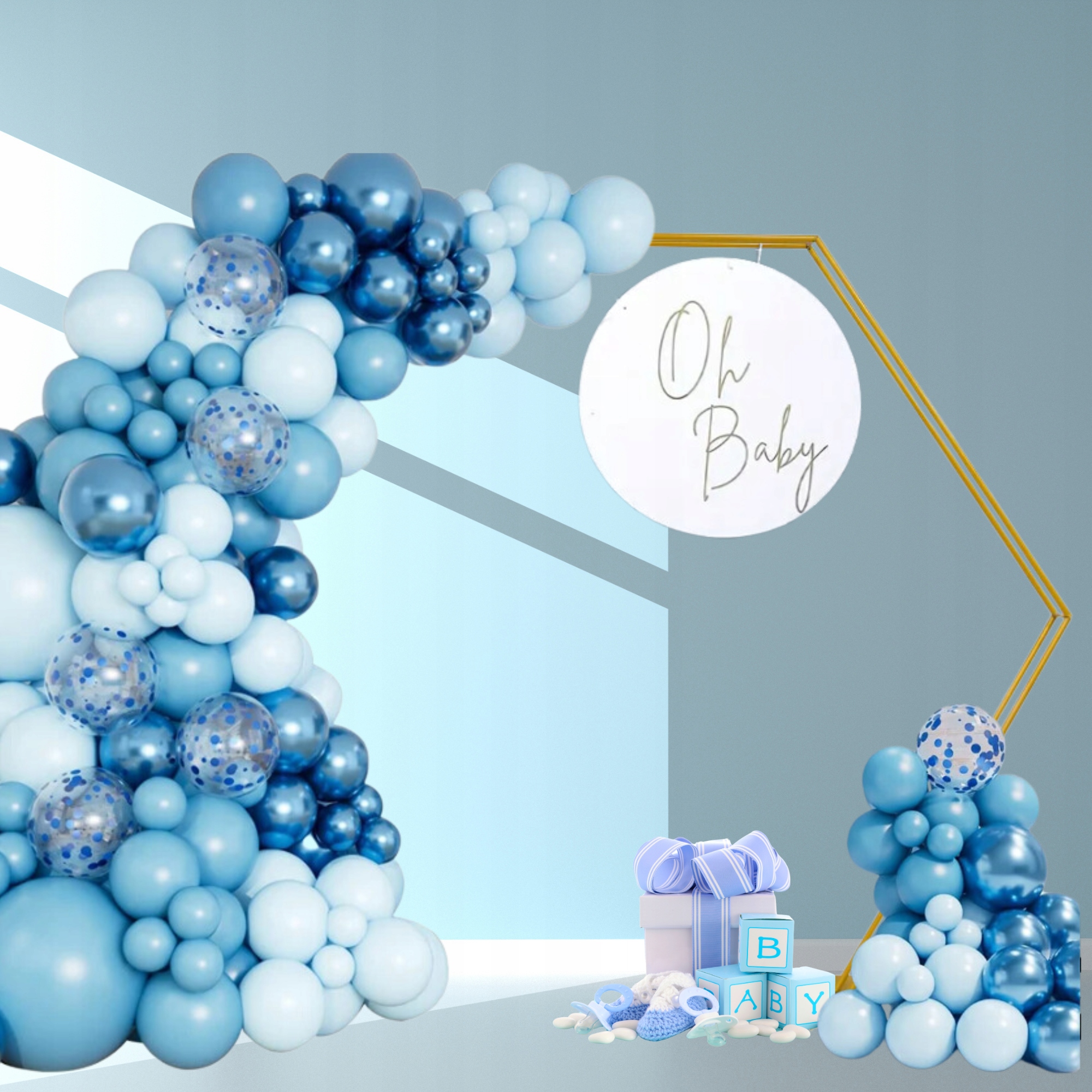 STOJAN NA BALÓNY STOJAN NA NAROZENINY DEKORACE SVATEBNÍ HOSTINA PRO SEZENÍ VELKÉ POZADÍ 2,6 M Tvar kulatý