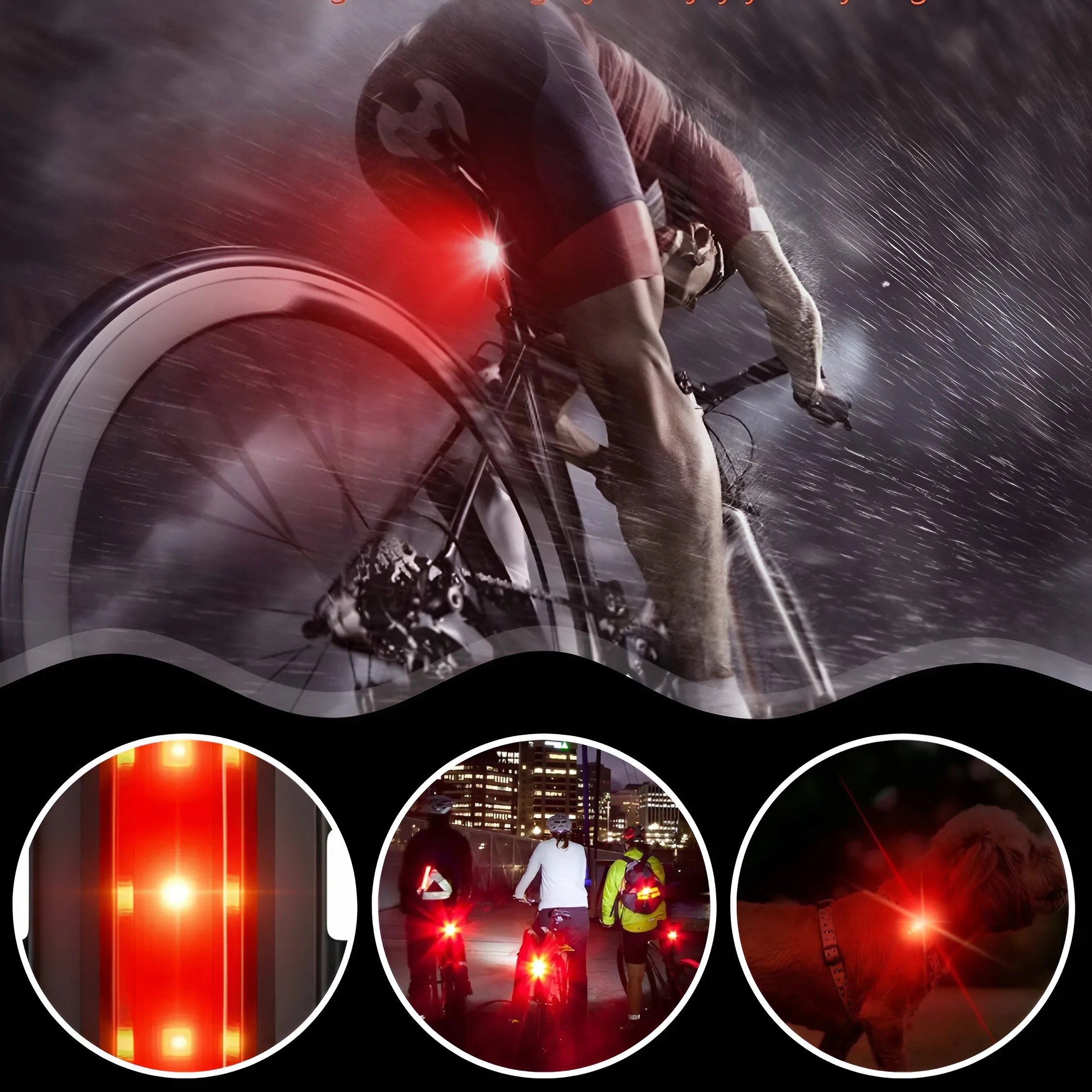 SVĚTLO NA KOLO POČÍTADLO BEZDRÁTOVÉ PŘEDNÍ ZADNÍ LED + KLAKSON SILNÝ Doba provozu 8 h