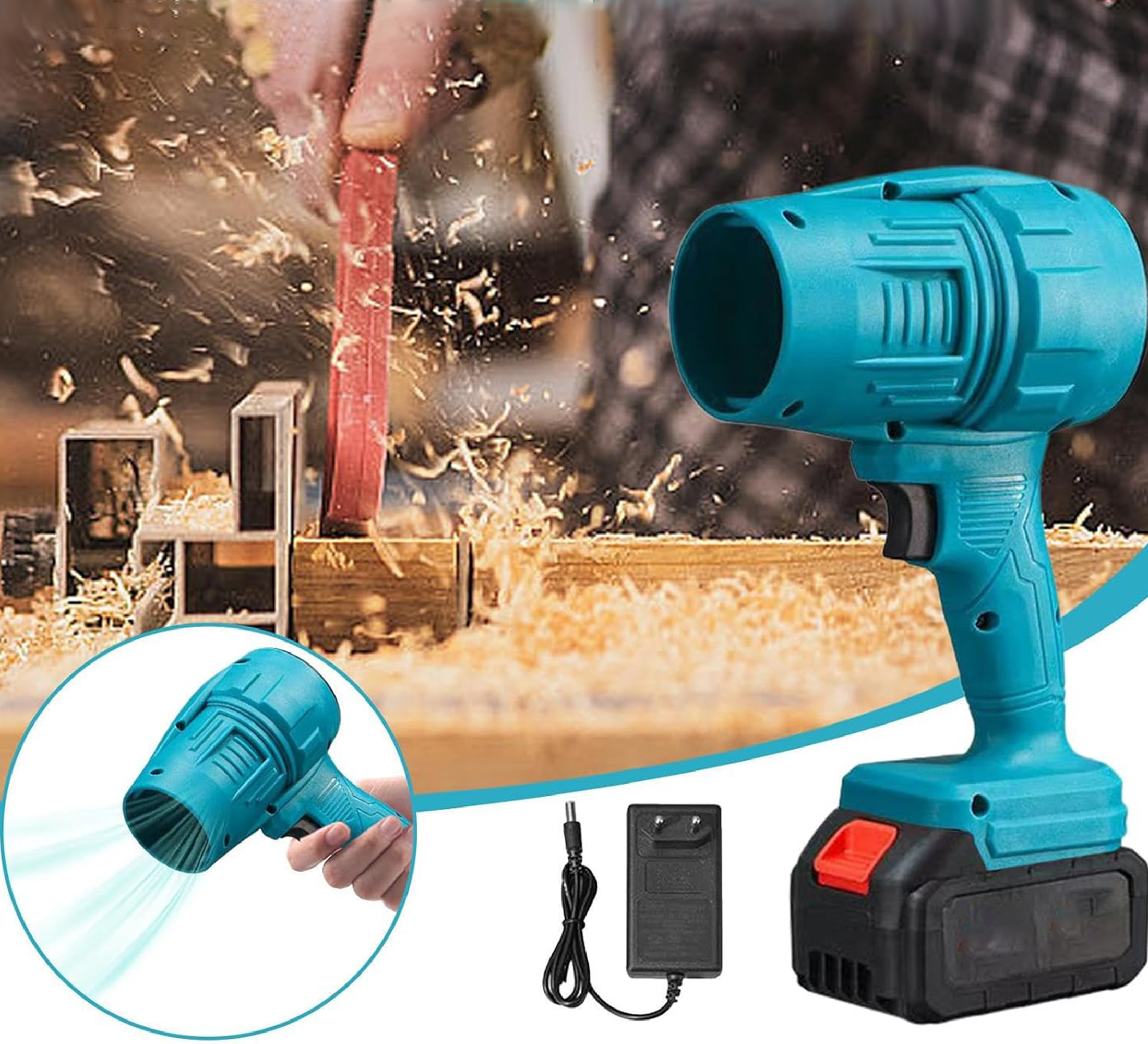 AKUMULÁTOROVÁ FOUKAČ NA SNĚHOVÉ LISTÍ 21V 300W Váha nástroje 0.5 kg