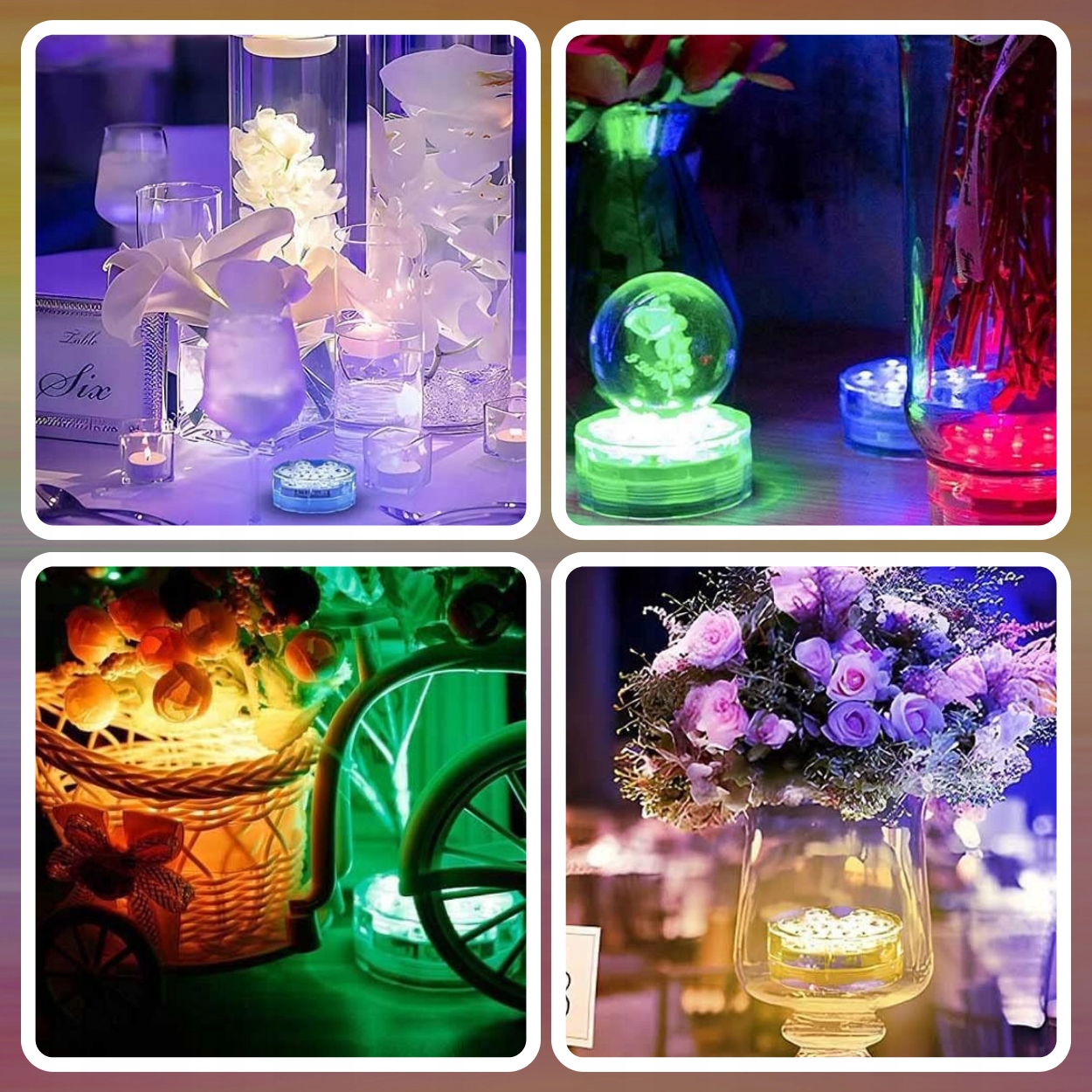 LED OSVĚTLENÍ ZAHRADNÍHO BAZÉNU XL PODVODNÍ BAZÉNOVÉ LAMPY SET 4ks Výkon 2 W