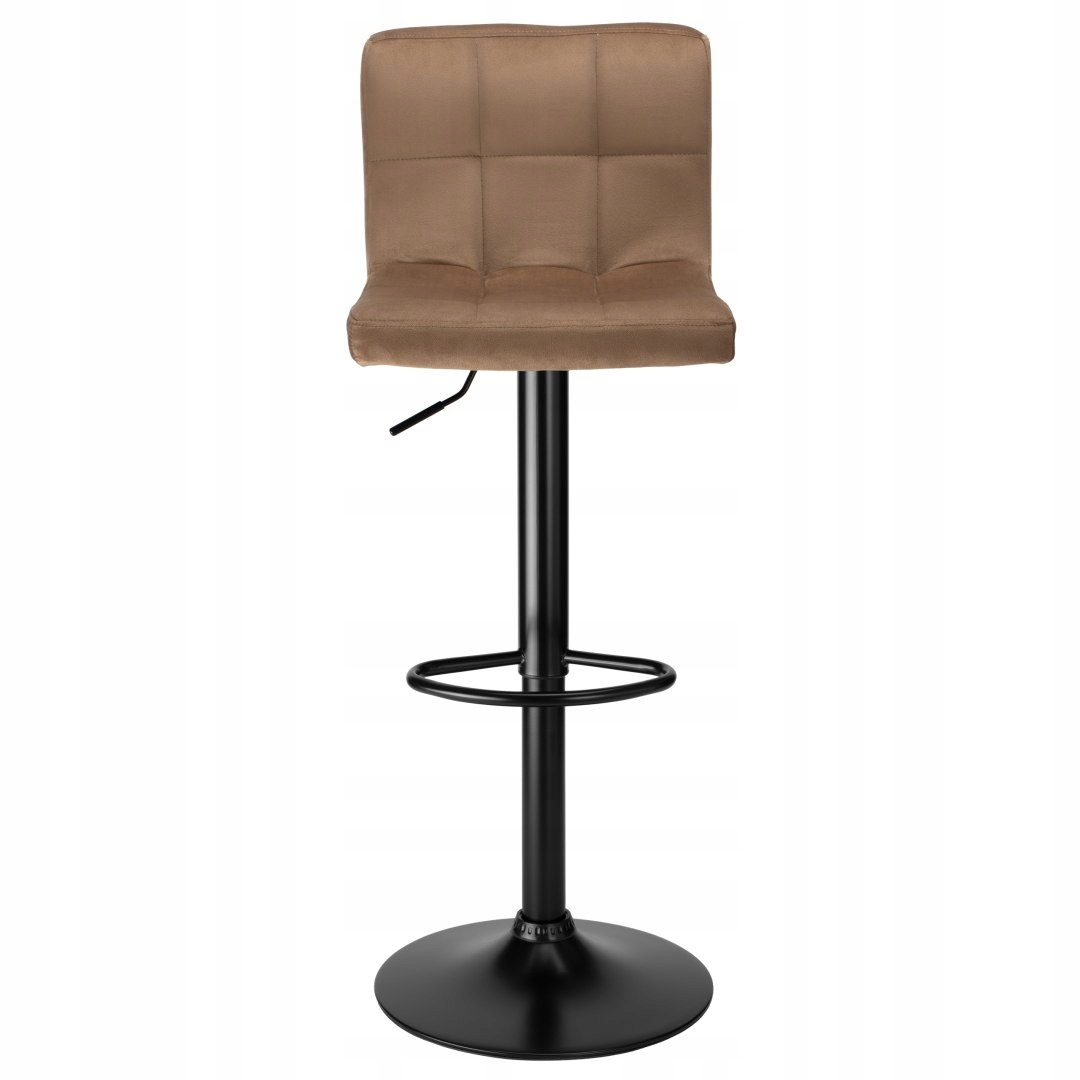 Barová židle ARAKO BLACK sametová mokka VELVET Minimální výška sedadla 63 cm