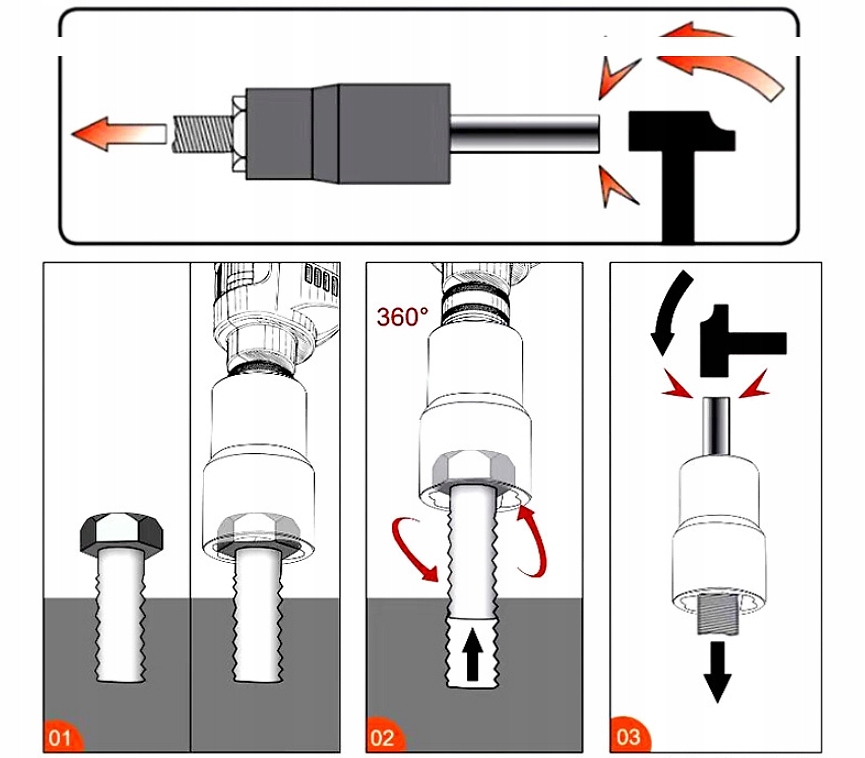 NÁSTAVCE PRO POŠKOZENÉ OPRACOVANÉ PŘETRŽENÉ ŠROUBY MATIC 9-19 mm EAN (GTIN) 5903686028021