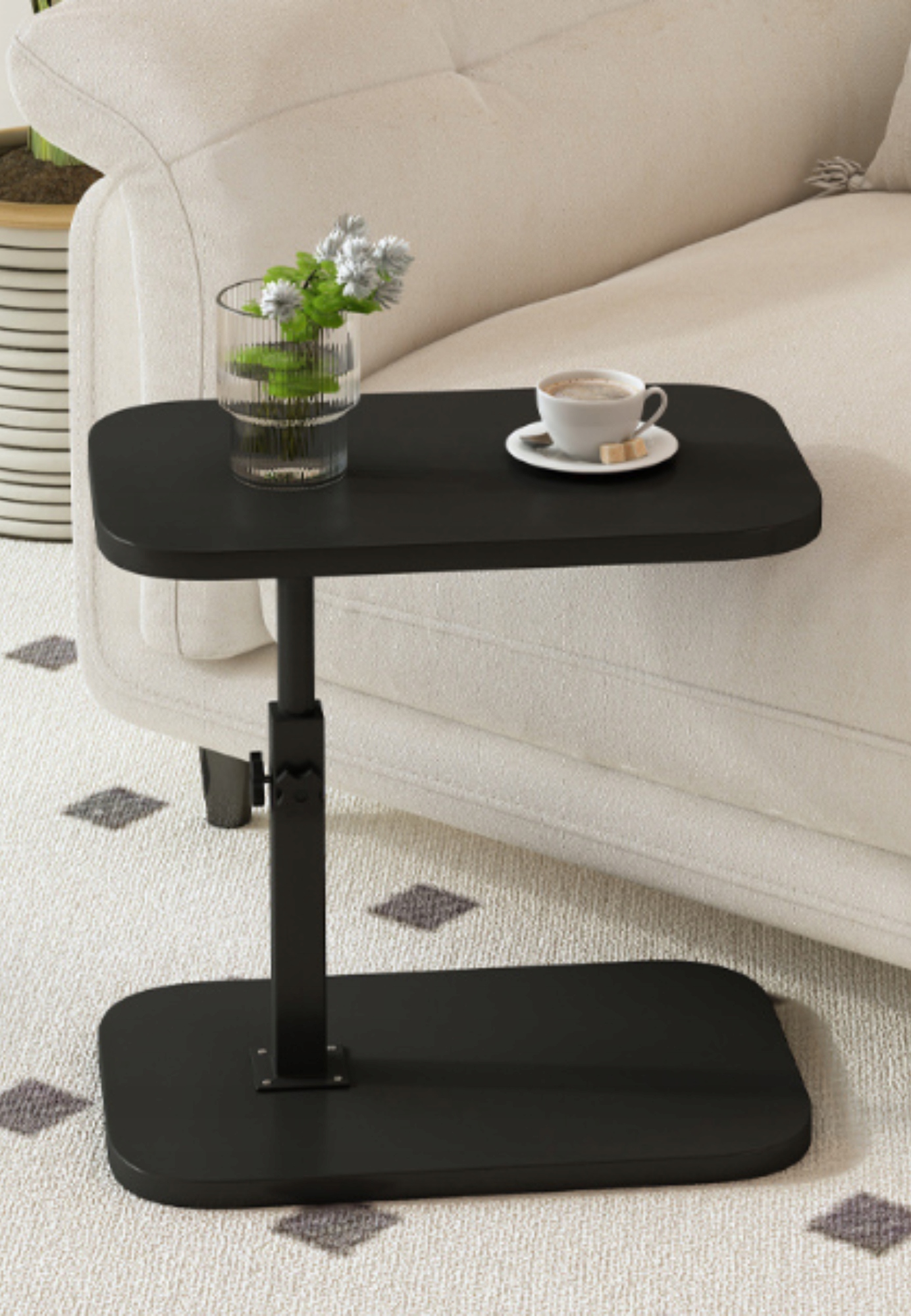 NASTAVITELNÝ BOČNÍ NOČNÍ POMOCNÝ KONFERENČNÍ STOLEK LOFT ČERNÝ PRO NOTEBOOK Kód výrobce STOLIK101