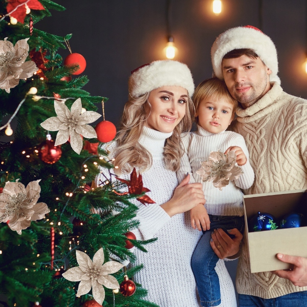 BETLÉMSKÁ HVĚZDA NA VÁNOČNÍ STROMEČEK KVĚTINY DEKORACE VÁNOČNÍ HVĚZDA 6 KS OZDOBA DEKORACE Nejdelší rozměr 14 cm