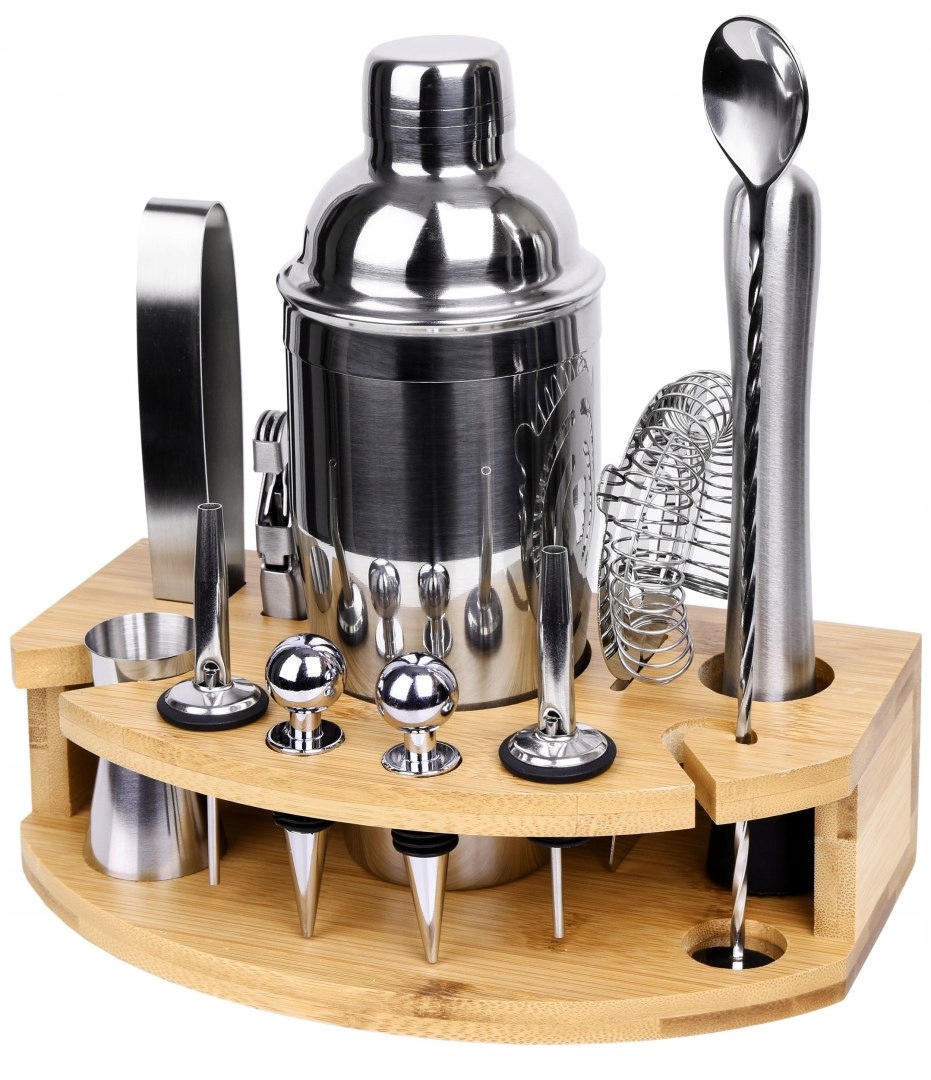 Barová sada CHESTER: shaker na koktejly + stojan, 12 dílů