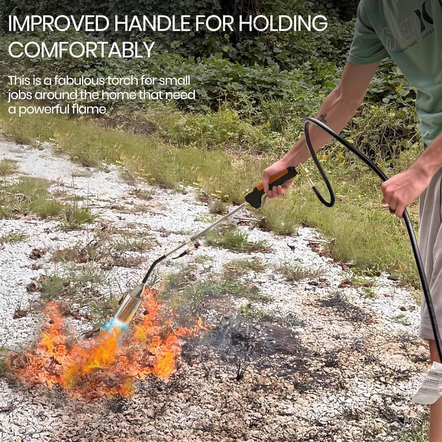 PLYNOVÝ HOŘÁK PRO POKRÝVAČSKÝ PAPÍR OPALOVÁNÍ SVAŘOVÁNÍ DLOUHÝ 85 cm + TRYSKA + HADICE Hmotnost produktu s jednotkovým balením 1.6 kg