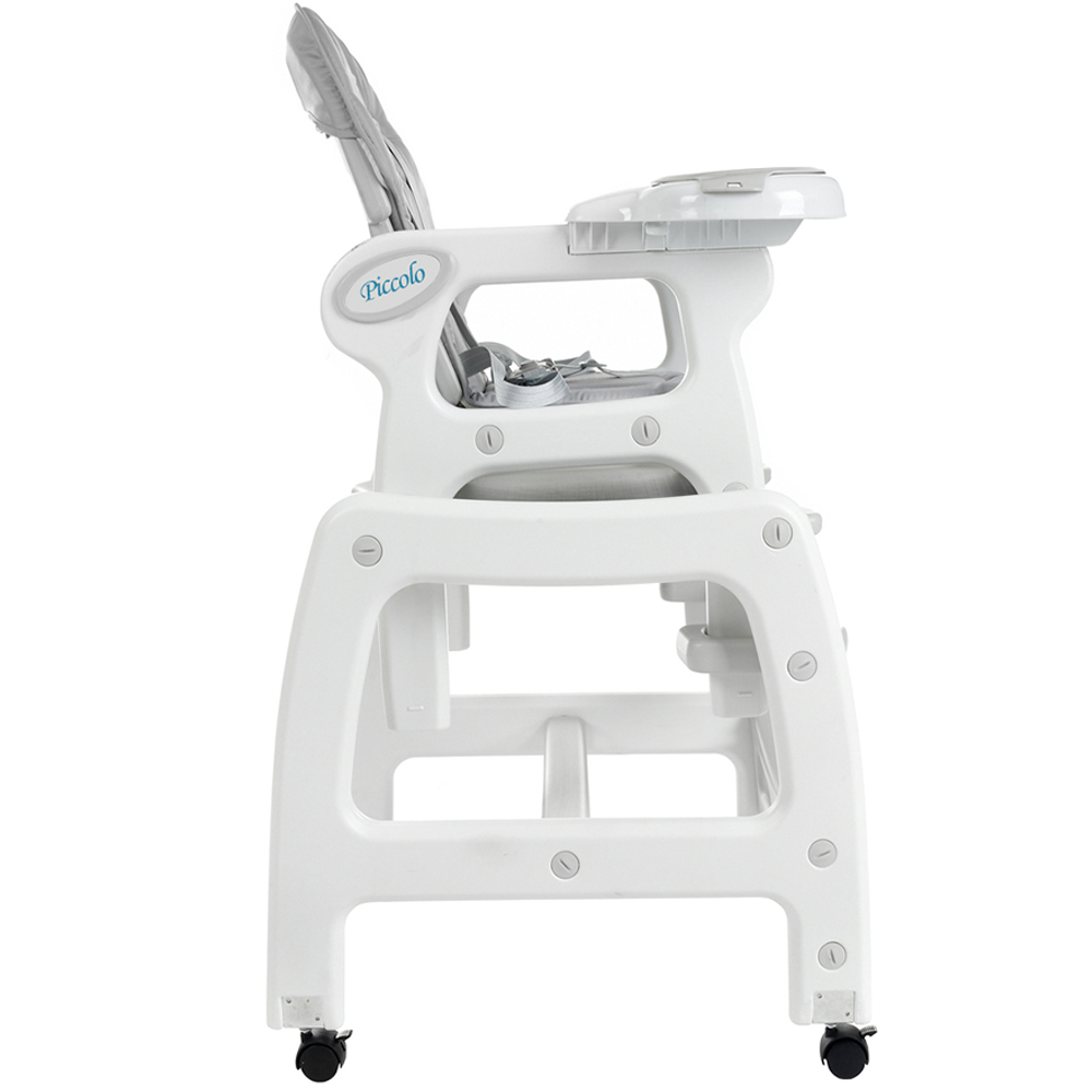 NASTAVITELNÁ JÍDELNÍ ŽIDLIČKA S PÁSOVÝM PODNOSEM A PODNOŽKOU PREMIUM Barva odstíny šedé a stříbrné