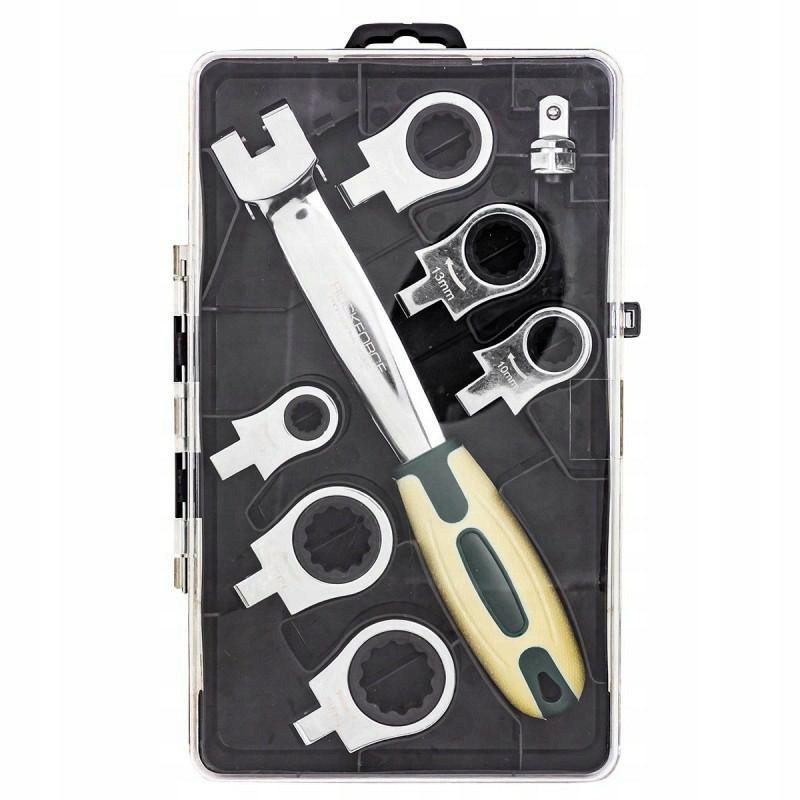 OČKOVÉ KLÍČE S RÁČNOU, VYMĚNITELNÉ 8-19 MM, ADAPTÉR 3/8", SADA EAN (GTIN) 5906692107865