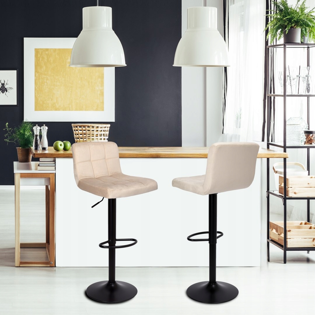 Barová židle ARAKO BLACK sametová béžová VELVET Stav balení originální