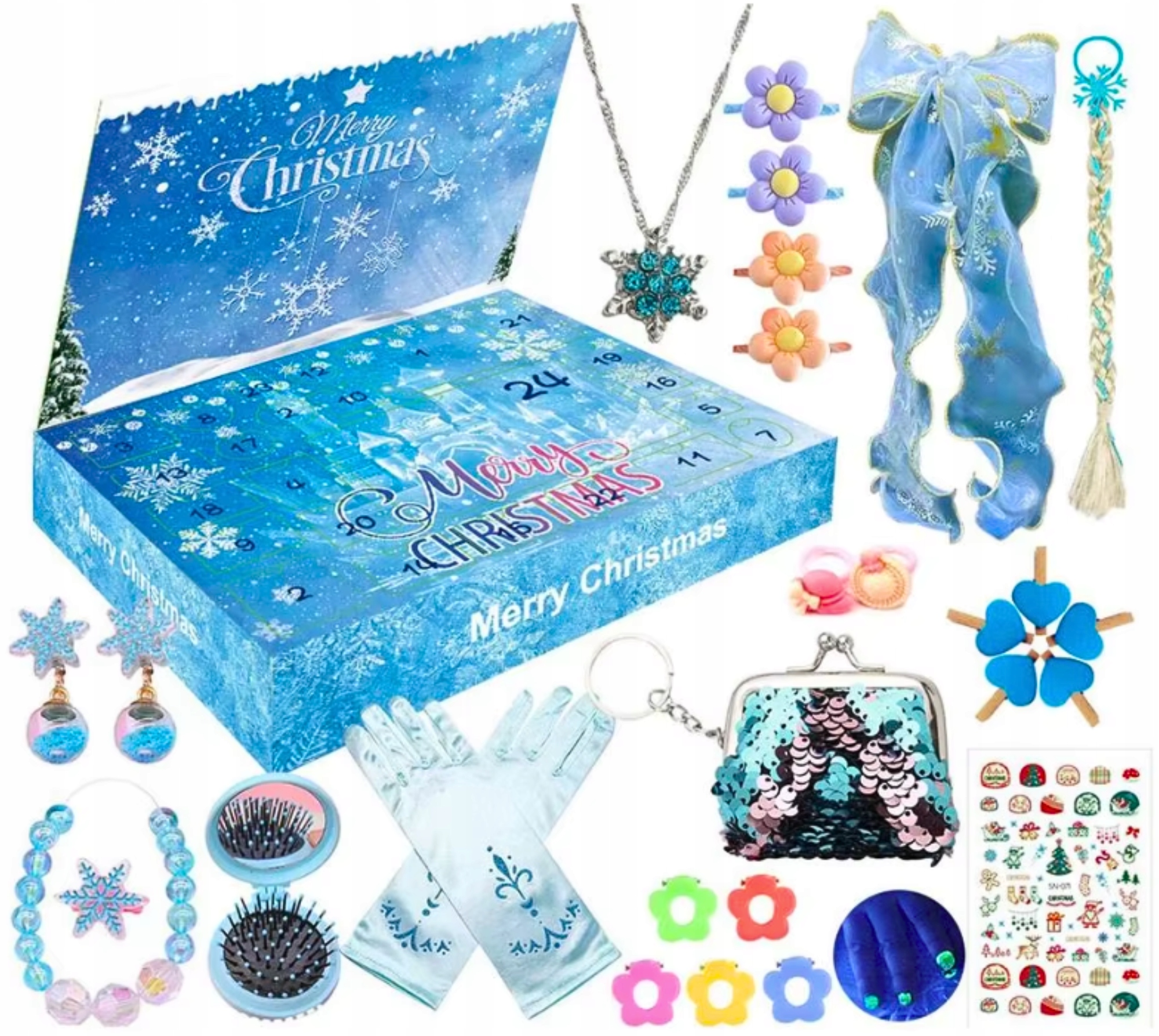 ADVENTNÍ KALENDÁŘ SADA DÁREK PRO DÍVKU 24 KUSŮ NA VÁNOCE