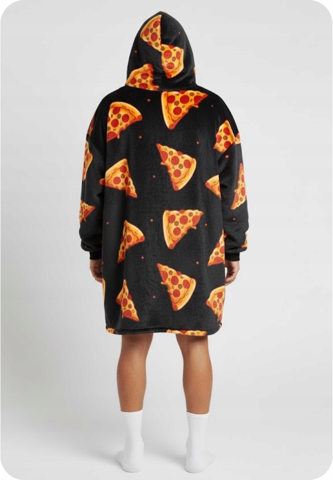 DEKA oversize mikina Silná MIKINOVÁ DEKA 2v1 XXL Vzor PIZZA Kožešina Bluzo Deka Značka žádná značka