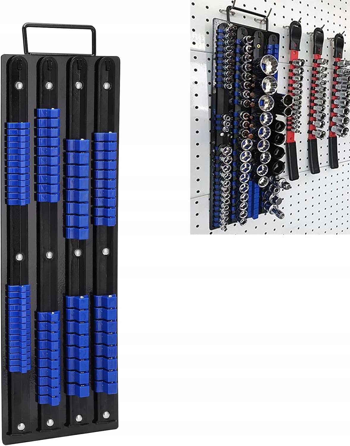 ORGANIZÉROVÁ LIŠTA STOJAN NA NÁSTAVCE KLÍČŮ 80 ks 1/4" 3/8" 1/2"