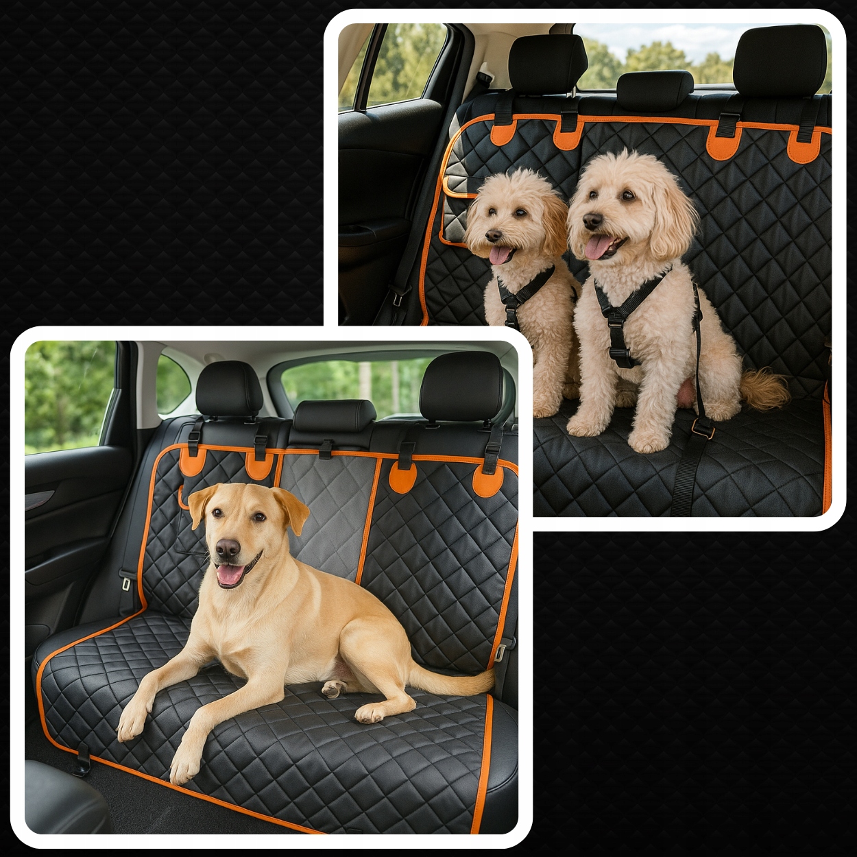 PODLOŽKA PRO PSA DO AUTA POTAH SEDADLA PREMIUM 4V1 VODĚODOLNÁ, PEVNÁ Hloubka výrobku 53 cm