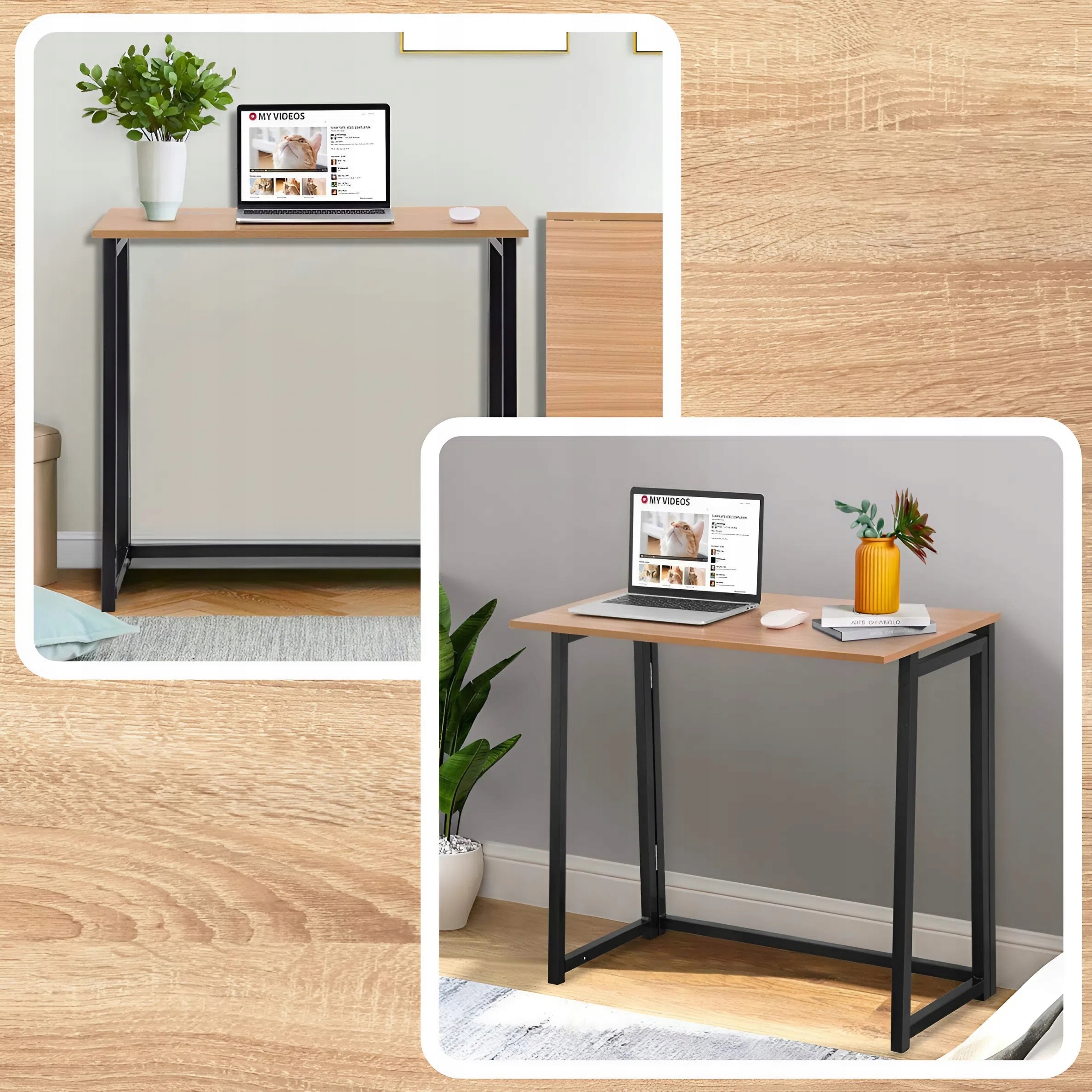 SKLÁDACÍ STŮL DO POKOJE, HNĚDÝ, MODERNÍ POČÍTAČOVÝ STŮL, UNIVERZÁLNÍ Montáž nábytek vyžaduje samostatnou montáž