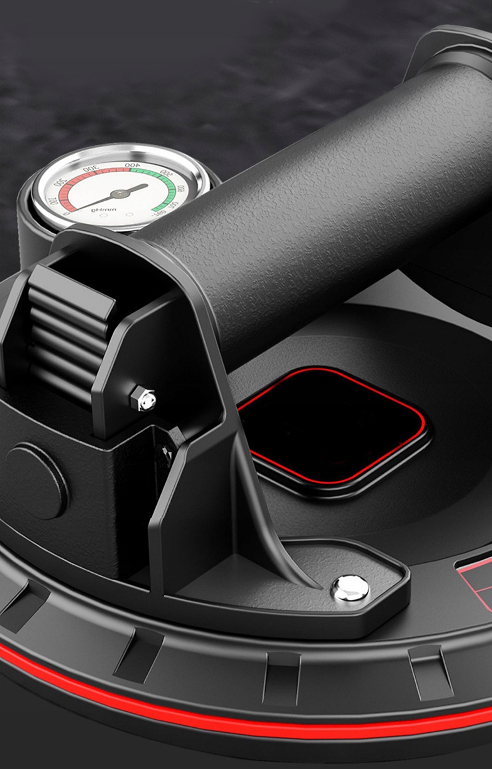 DRŽÁK PŘÍSAVKA S MANOMETREM A PUMPIČKOU NA GLAZURU DLAŽDIC MECHANICKÝ 300 KG Značka Koanni