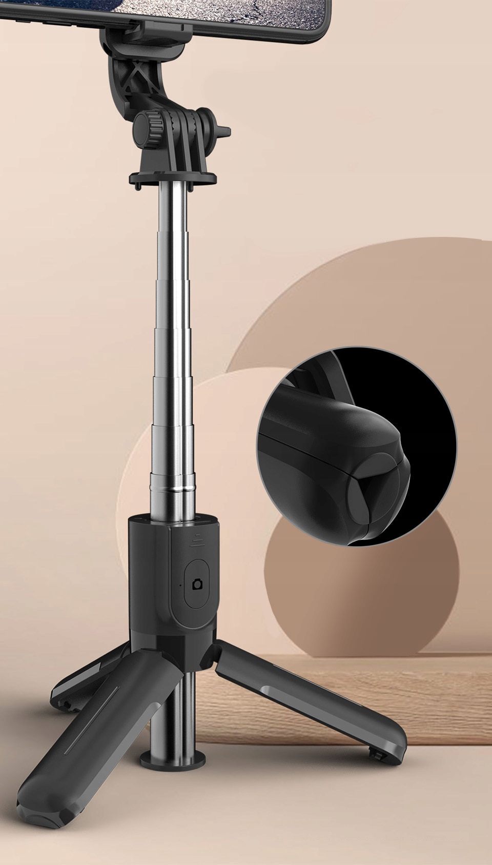 SELFIE TYČ PRO TELEFON TRIPOD STATIV LED + DÁLKOVÉ OVLÁDÁNÍ Barva černá