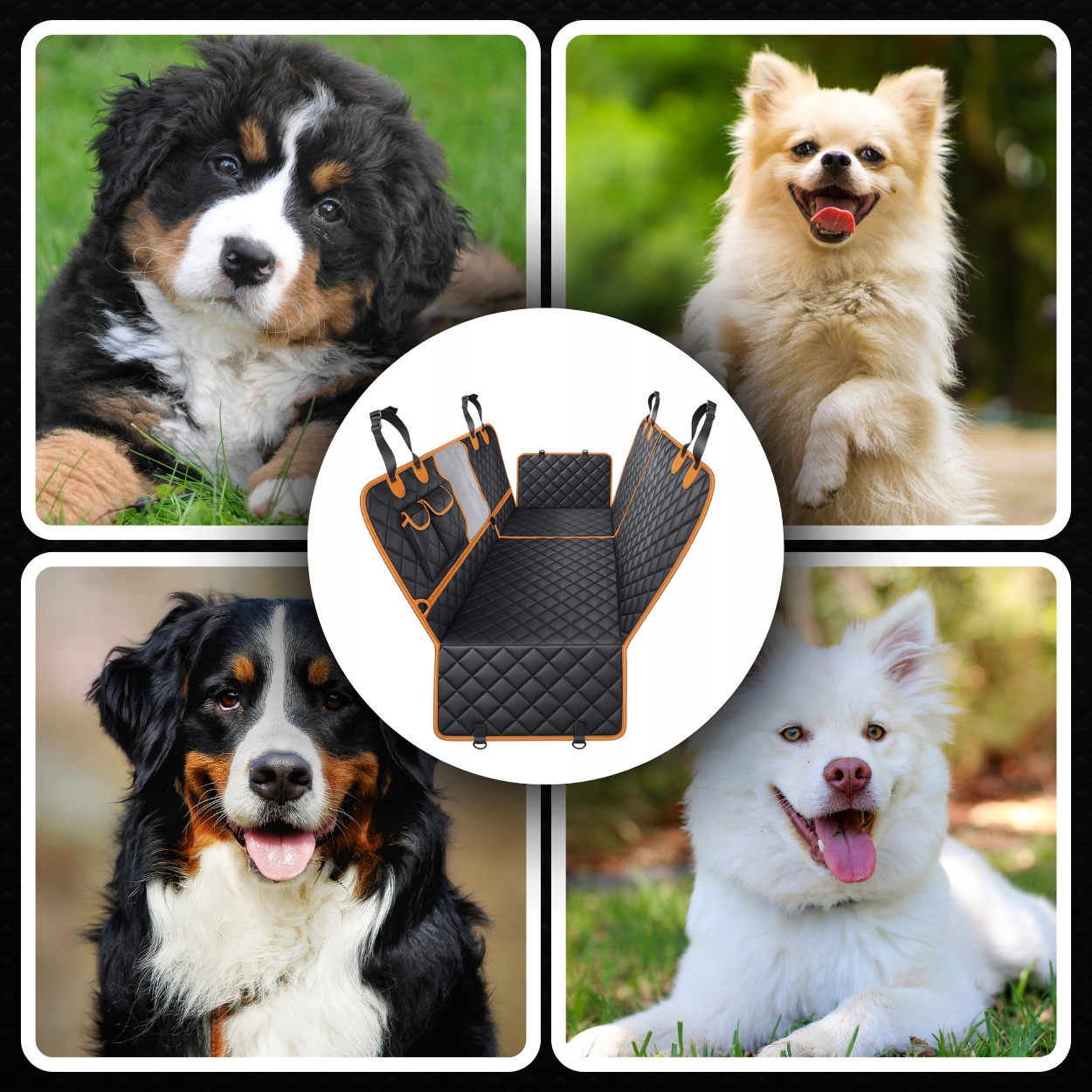 PODLOŽKA PRO PSA DO AUTA POTAH SEDADLA PREMIUM 4V1 VODĚODOLNÁ, PEVNÁ Hlavní materiál látka