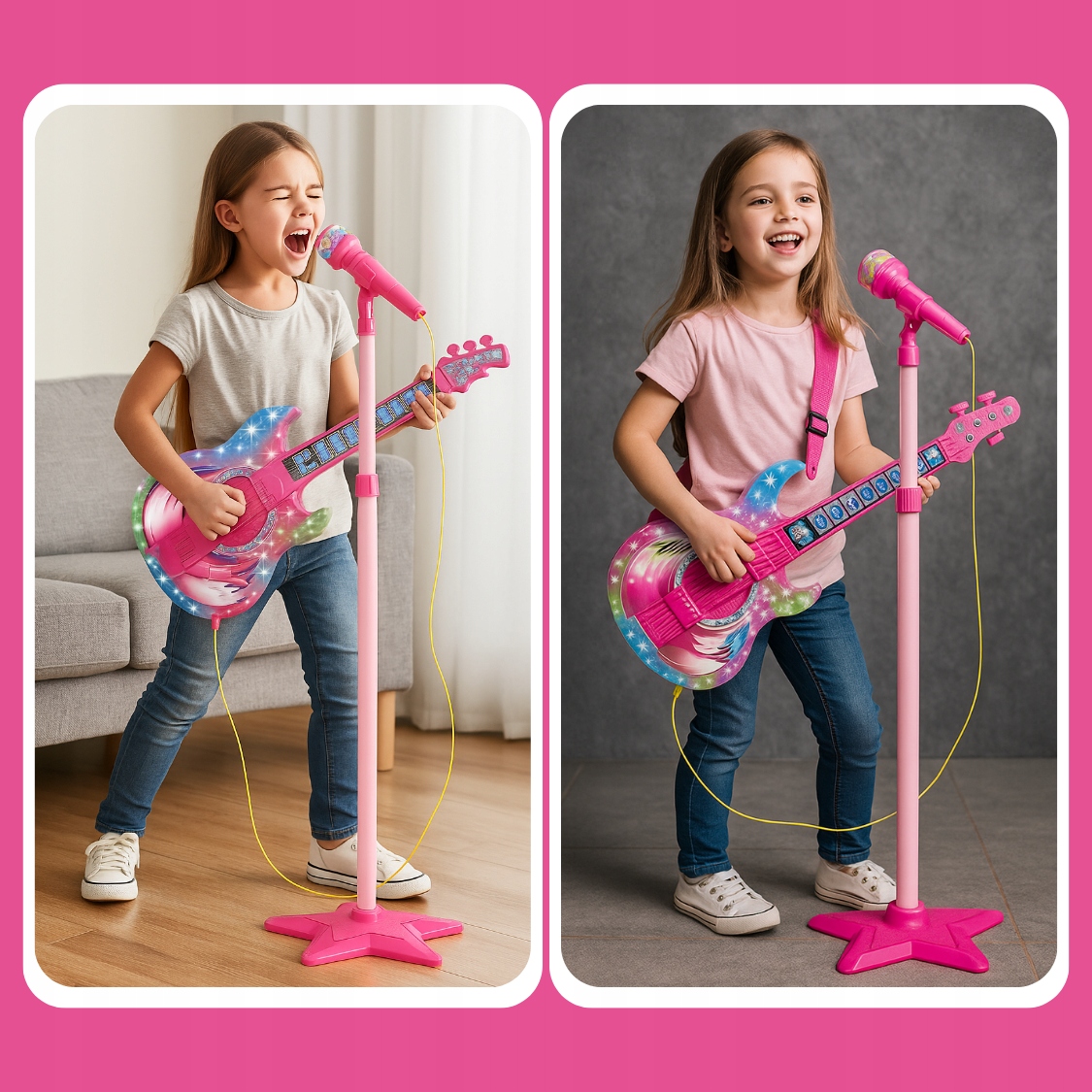 ELEKTRICKÁ KYTARA KARAOKE MIKROFON HRAČKA PRO DĚTI VELKÝ SET Značka MEMFLOW