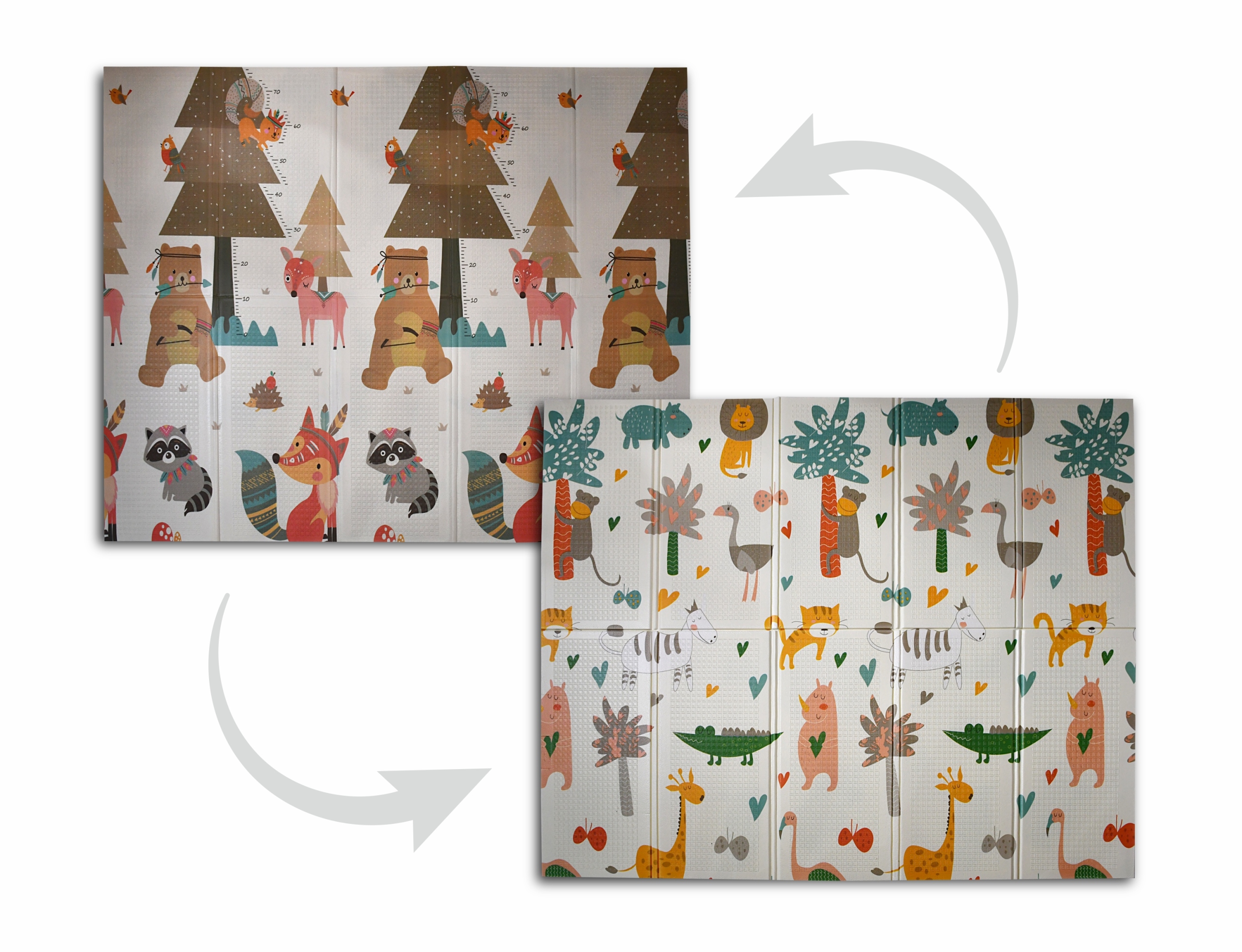 VZDĚLÁVACÍ PĚNOVÁ PODLOŽKA KE SKLÁDÁNÍ PRO DĚTI VELKÁ 180x200, OBOUSTRANNÁ, SILNÁ Značka žádná značka