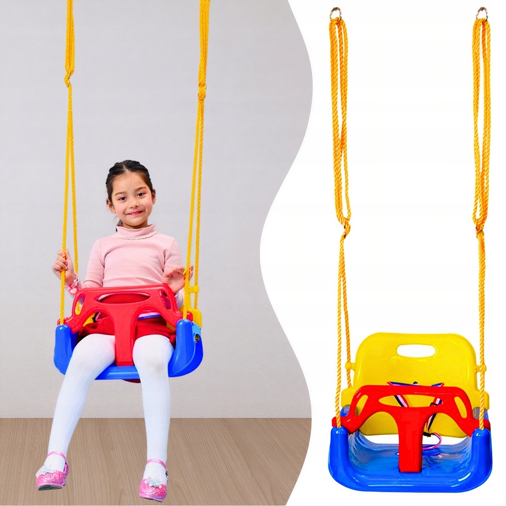 Dětská zahradní houpačka 3v1 Silná pro dům, domácí zahrada s lany 30 kg Certifikáty, posudky, atesty CE EN 71