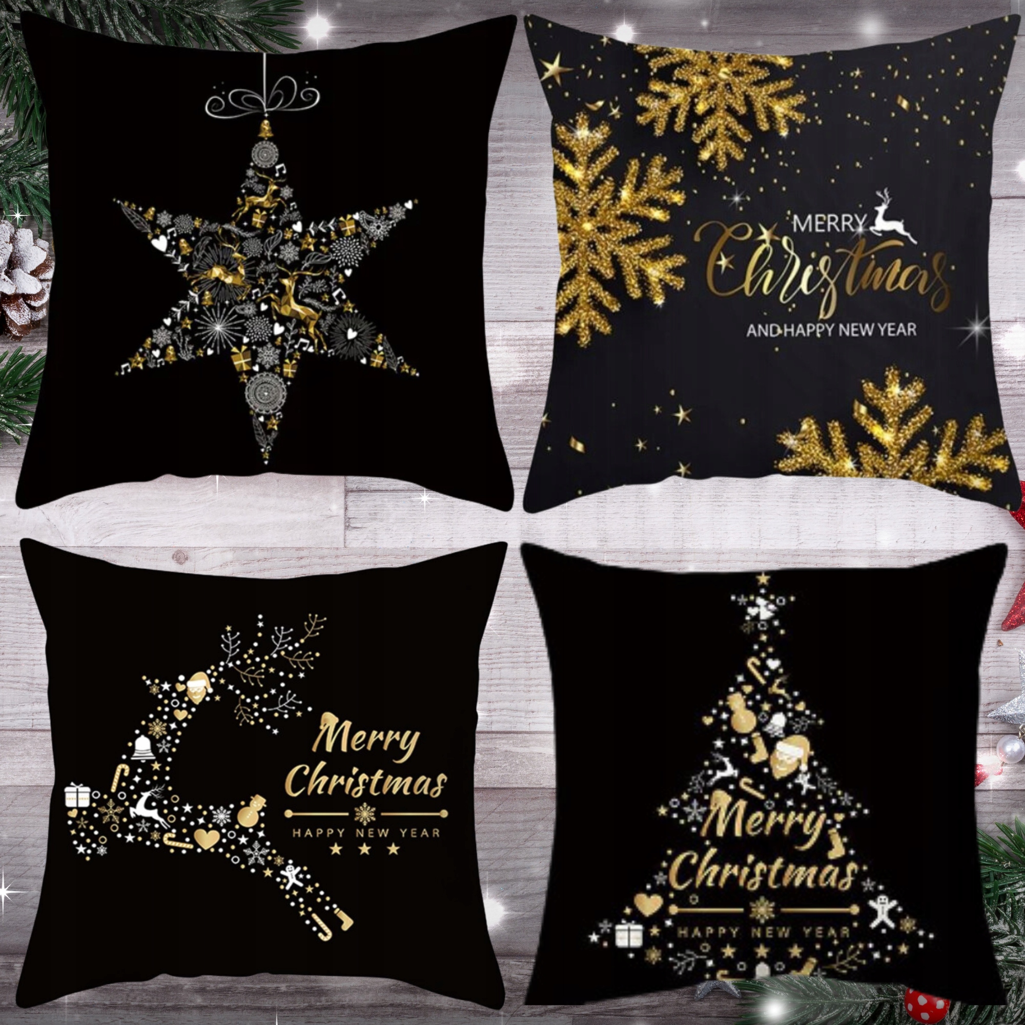 4x SET POVLAK NA POLŠTÁŘ VÁNOČNÍ POVLEČENÍ VÁNOČNÍ 40X40 EAN (GTIN) 5904323912369