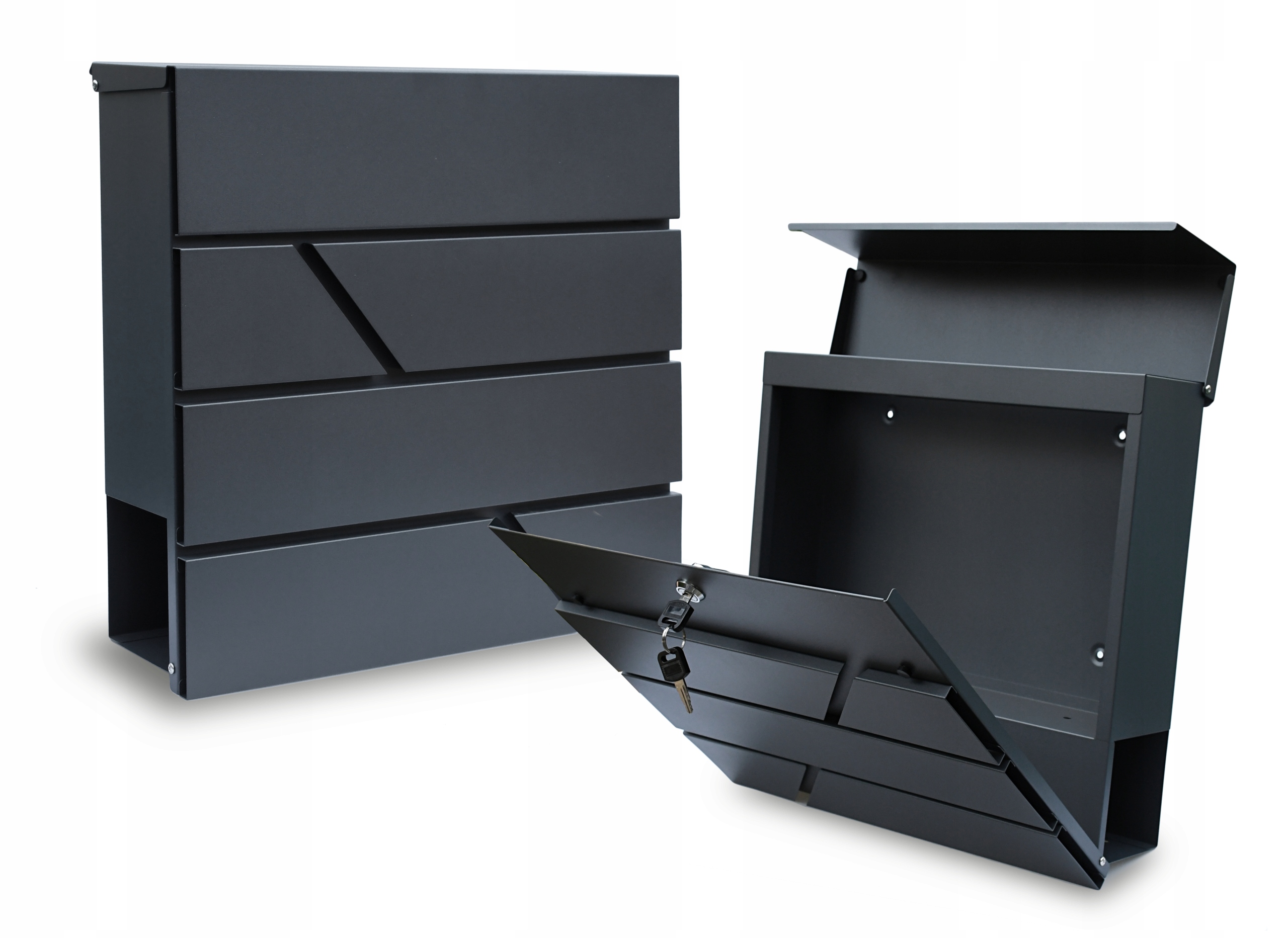 POŠTOVNÍ SCHRÁNKA na noviny ANTRACITOVÁ pošta do domu A4 Velká