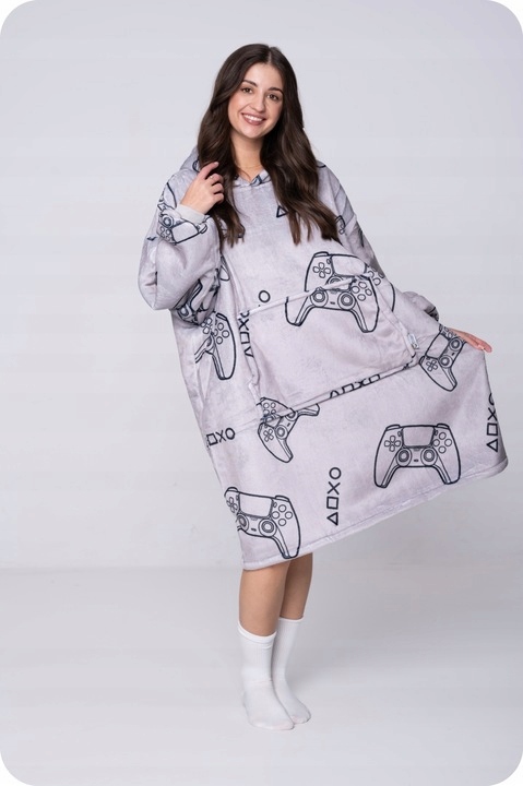 DEKA oversize mikina Tlustá MIKINOVÁ DEKA 2v1 XXL Vzor PADY Kožešina pro hráče Značka žádná značka