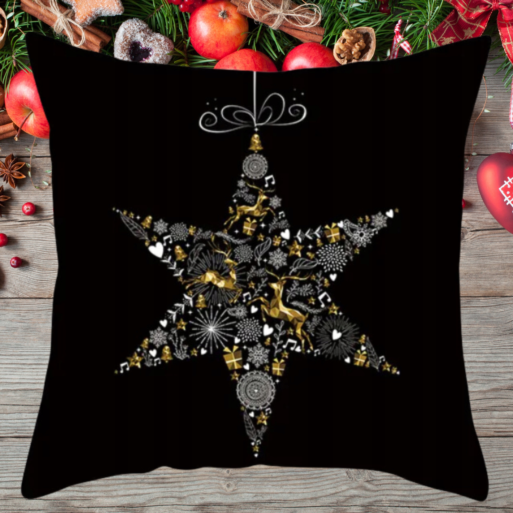 4x SET POVLAK NA POLŠTÁŘ VÁNOČNÍ POVLEČENÍ VÁNOČNÍ 40X40 Délka 40 cm