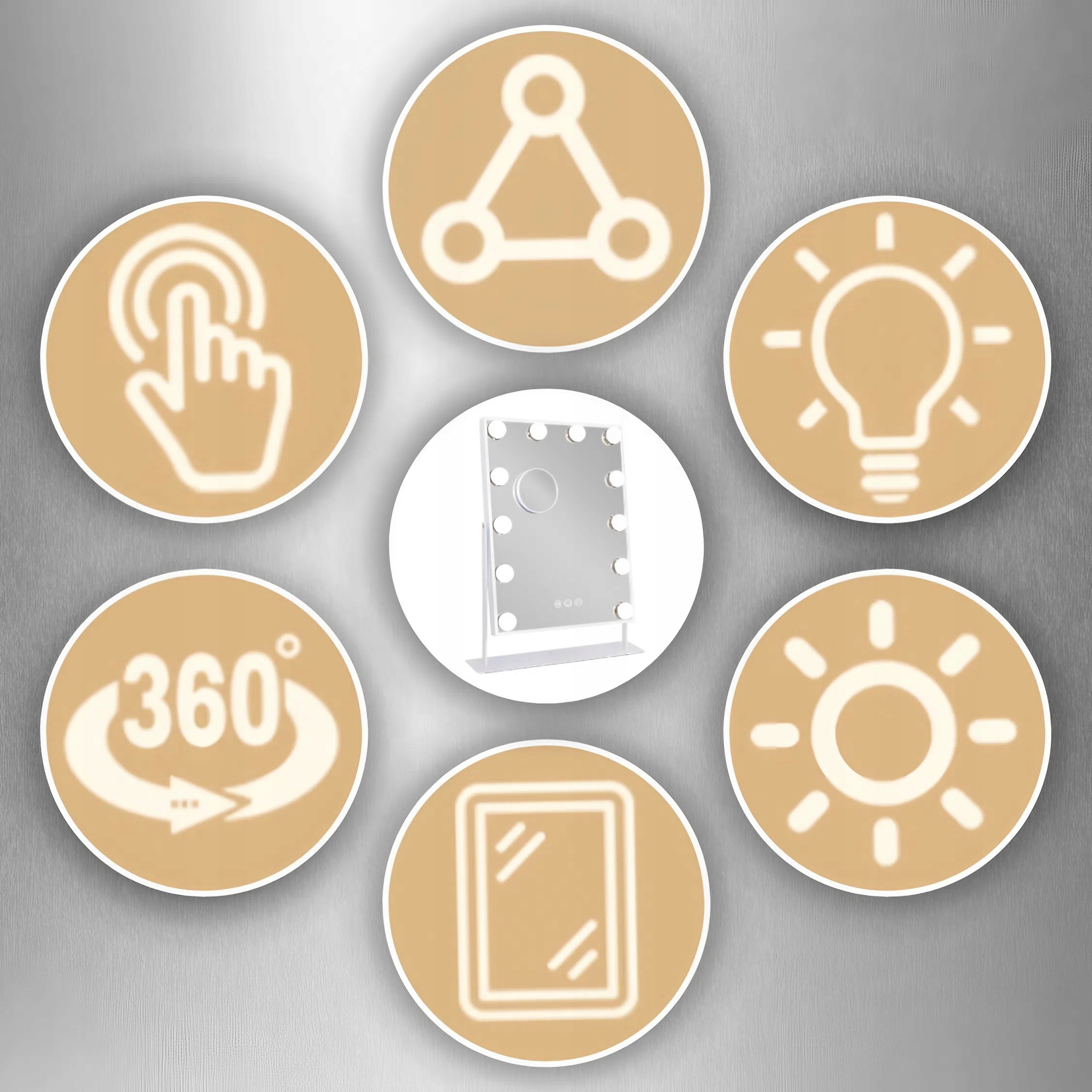 KOSMETICKÉ ZRCÁTKO HOLLYWOOD STOJÍCÍ ZRCADLO PRO LÍČENÍ LED 12 ŽÁROVEK Bezpečnostní informace CE