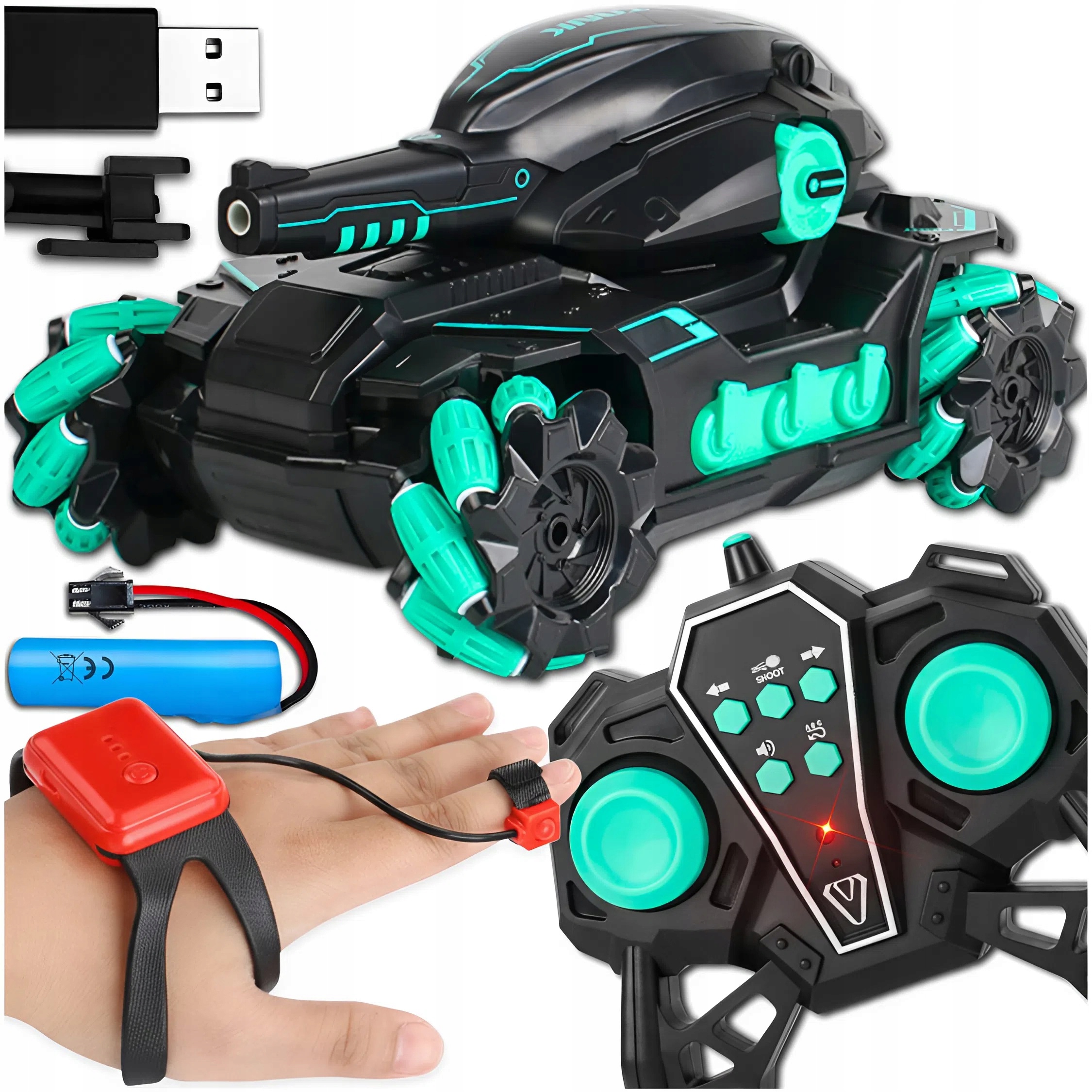 TANK AUTO NA DÁLKOVÉ OVLÁDÁNÍ S DĚLEM 4x4 NA GELOVÉ KULIČKY PILOT A GESTA