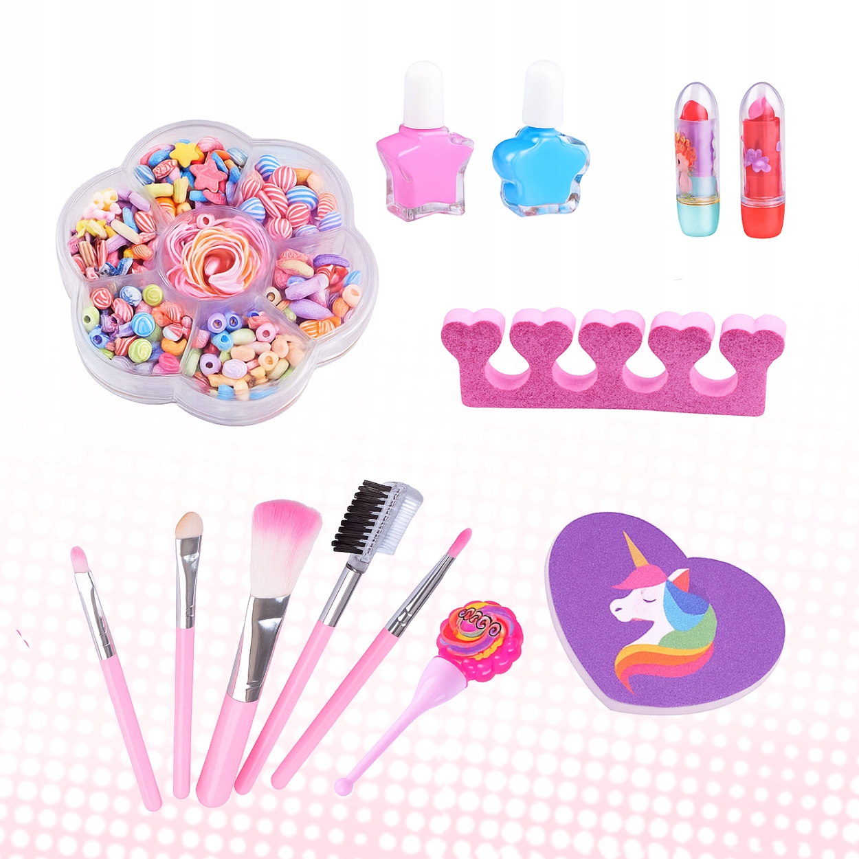 Skládací dětská kosmetická KUFŘÍK s jednorožcem, DÁREK líčicí korálky Kód výrobce ROZKŁADANY KUFEREK JEDNOROŻEC MEMFLOW