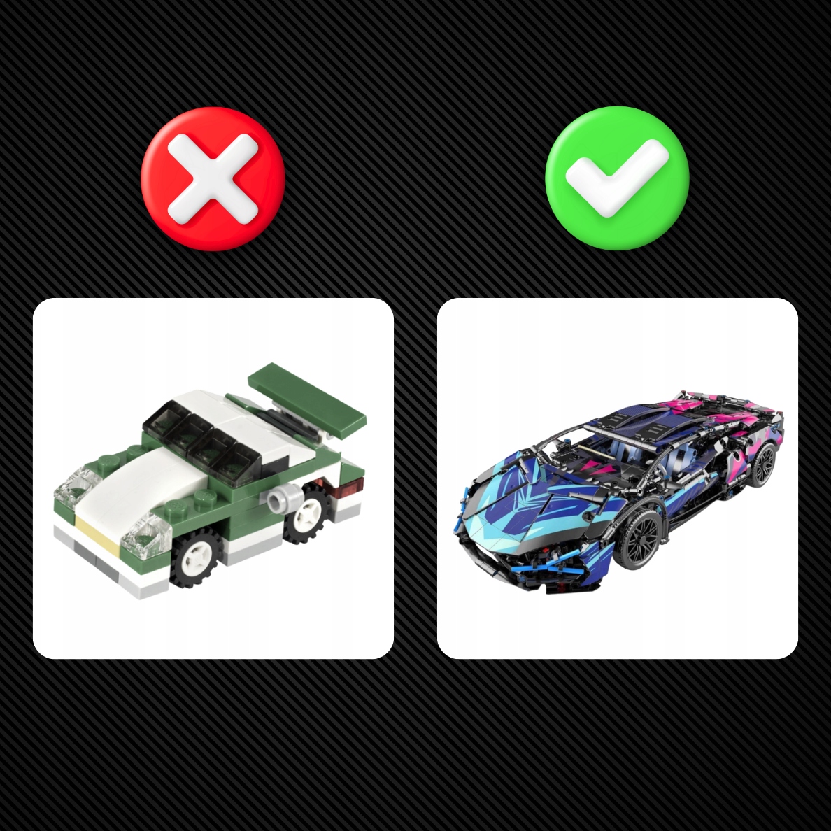 STAVEBNICE SPORTOVNÍ AUTO LAMBORGHINI VYROBENÉ Z BLOKY HRAČKA DÁREK Věk dítěte 6+ let