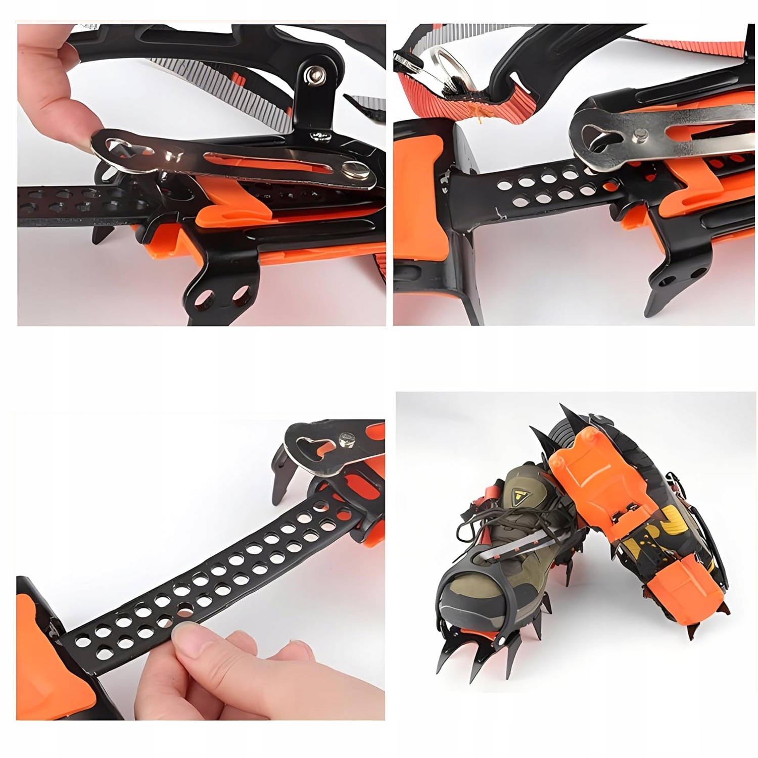 MAČKY KOŠÍKOVÉ NA BOTY - 12 ZUBŮ - NASTAVITELNÉ 36-46 Kód výrobce raki11 wspinaczkowe z regulacją