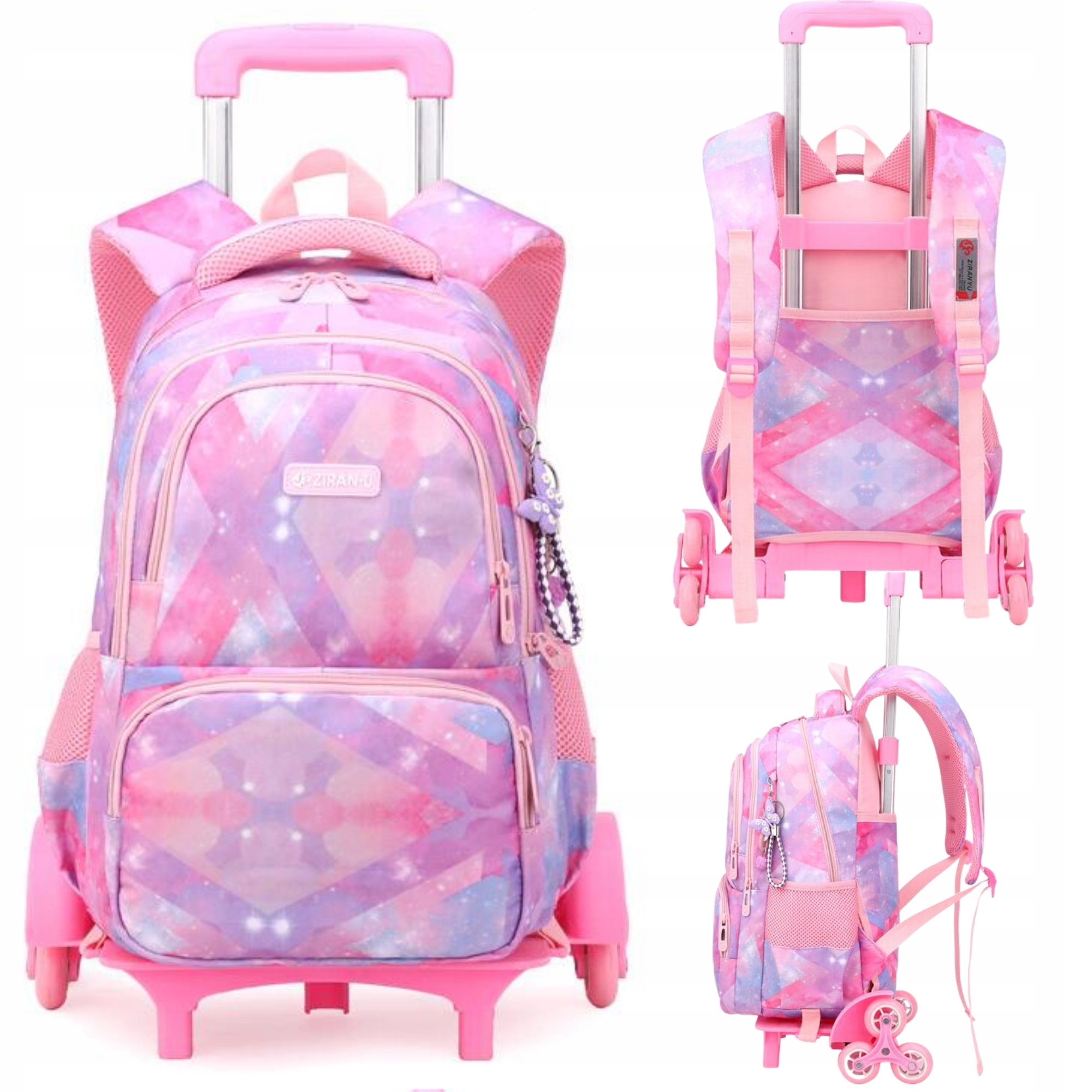 ŠKOLNÍ BATOH BATOH NA KOLEČKÁCH RÁM PRO DÍVKU, PROSTORNÝ, velikost 1-3