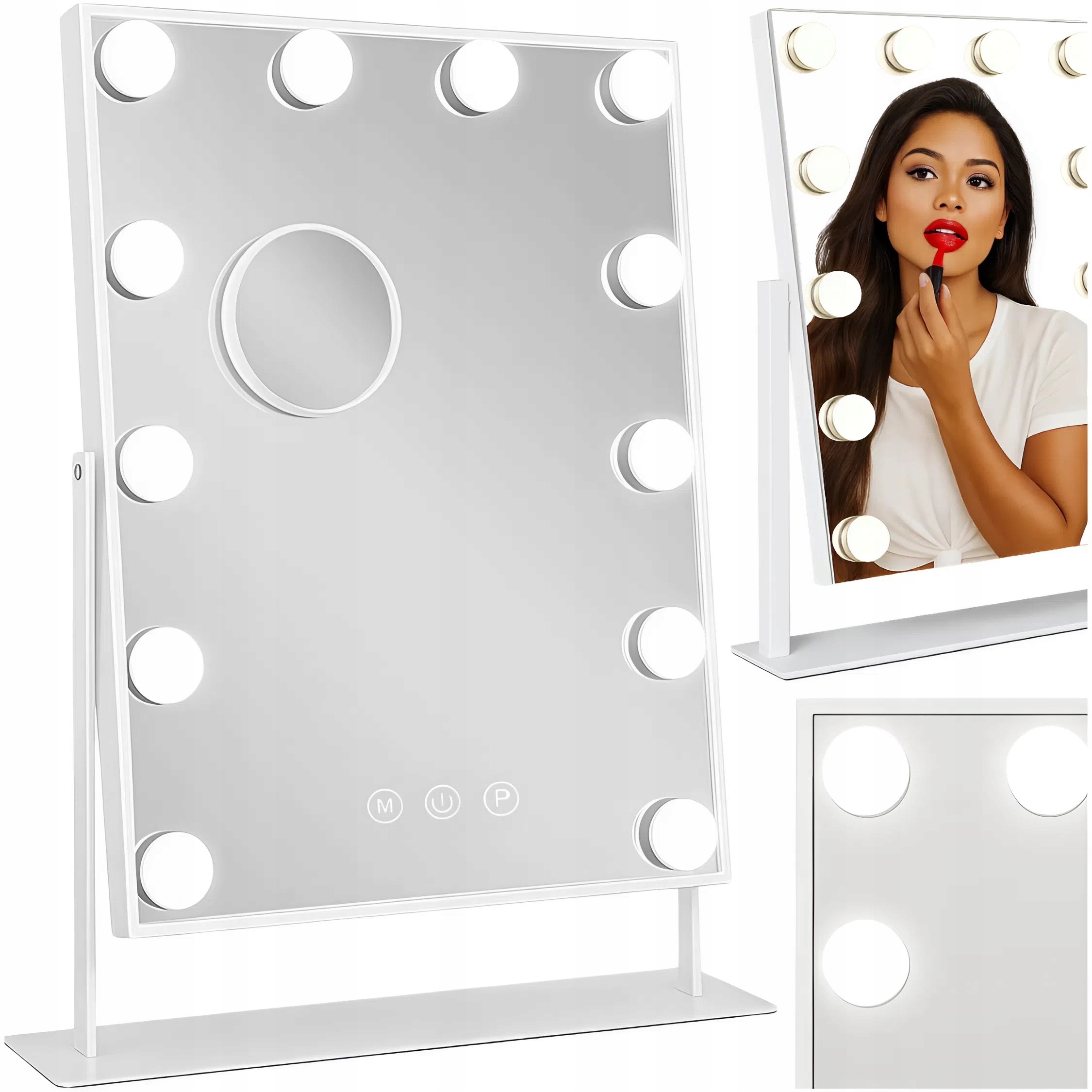 KOSMETICKÉ ZRCÁTKO HOLLYWOOD STOJÍCÍ ZRCADLO PRO LÍČENÍ LED 12 ŽÁROVEK EAN (GTIN) 5906186329452