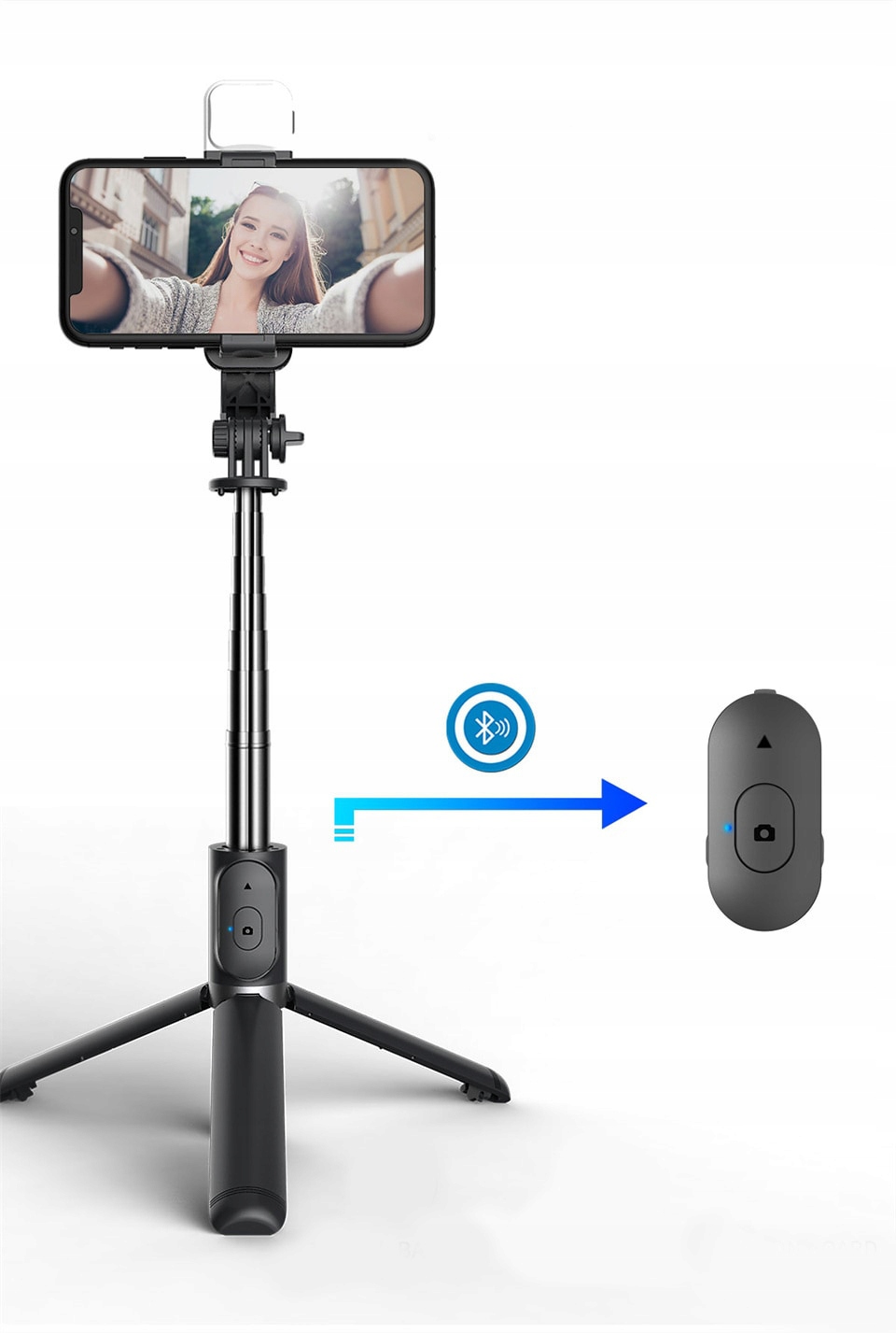 SELFIE TYČ PRO TELEFON TRIPOD STATIV LED + DÁLKOVÉ OVLÁDÁNÍ Stav balení originální