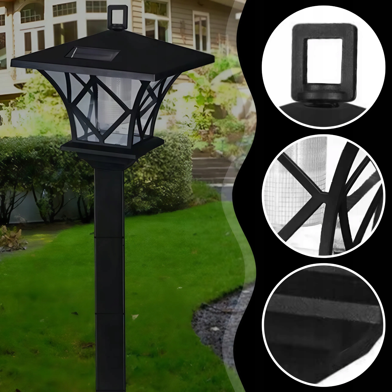 VELKÁ SOLÁRNÍ LAMPA 155 CM ZAHRADNÍ S DRŽÁKEM 2v1 PRO ZAHRADU POCHODEŇ Značka MEMFLOW