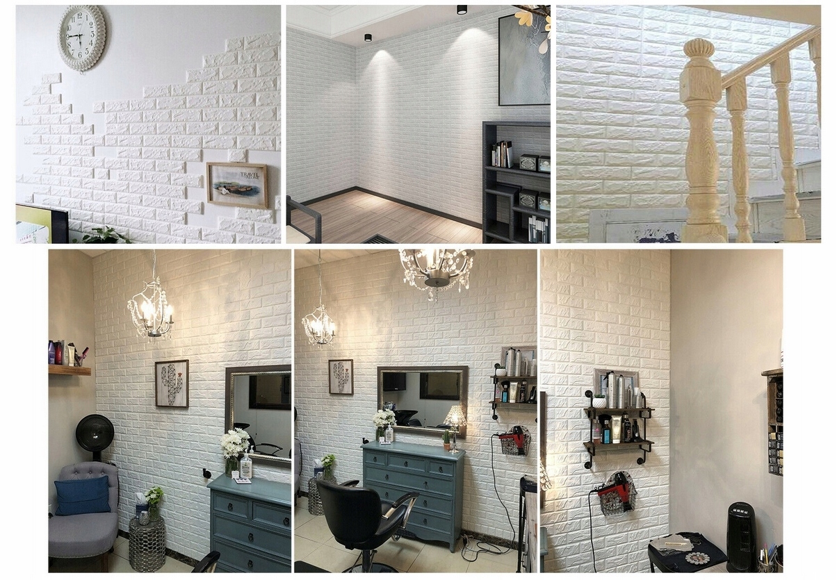 20 x 3D NÁSTĚNNÉ SAMOLEPÍCÍ PANELY CIHLOVÁ TAPETA 77 x 70 cm PĚNA XPE Povrchová úprava matná