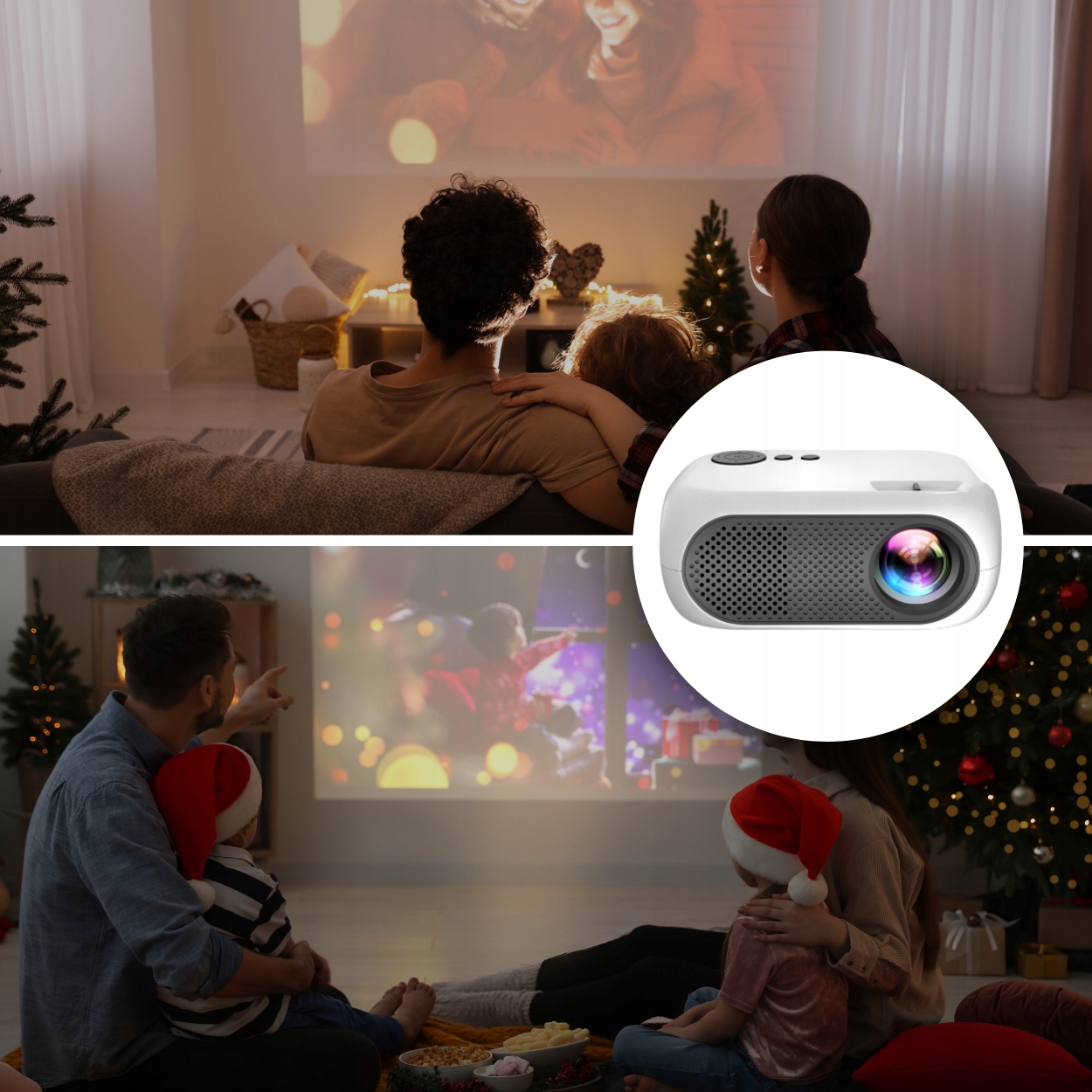 Projektor Mini Přenosný projektor Vysoká kvalita promítaného Full HD obrazu Jas lampy (ANSI) 1200 lm