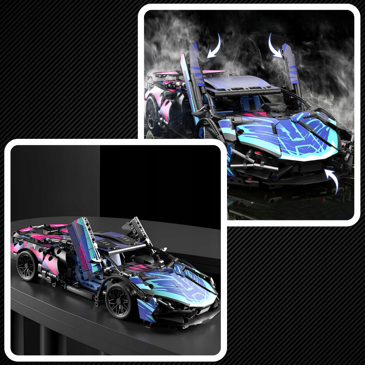 STAVEBNICE SPORTOVNÍ AUTO LAMBORGHINI VYROBENÉ Z BLOKY HRAČKA DÁREK Druh sada