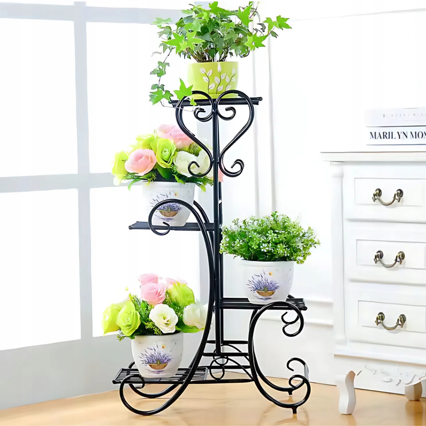 KVĚTINOVÝ STOJAN NA KVĚTINY KOVOVÝ STOJAN LOFT ROSTLINY REGÁL 79 CM EAN (GTIN) 5903867216872