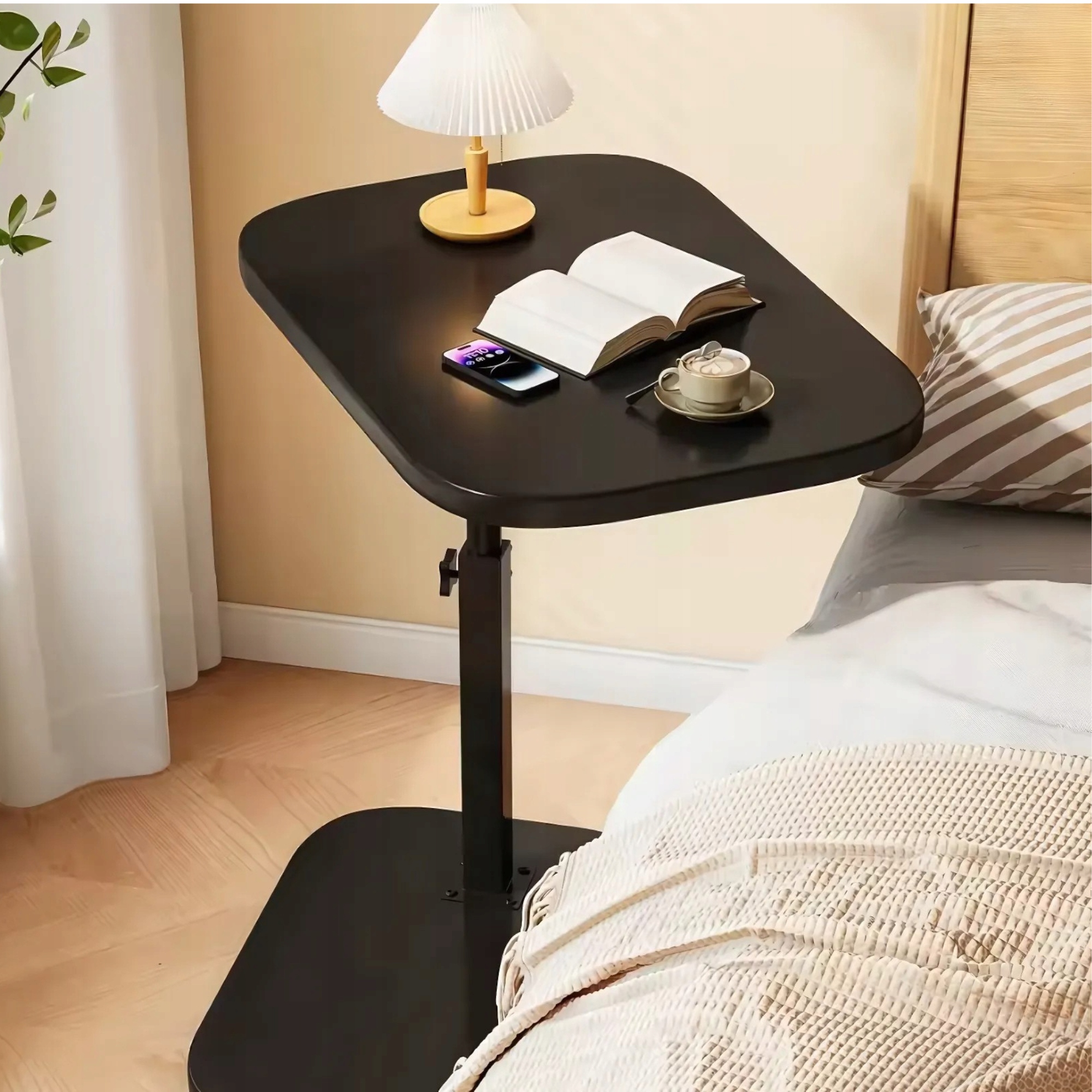 NASTAVITELNÝ BOČNÍ NOČNÍ POMOCNÝ KONFERENČNÍ STOLEK LOFT ČERNÝ PRO NOTEBOOK Hloubka nábytku 45 cm