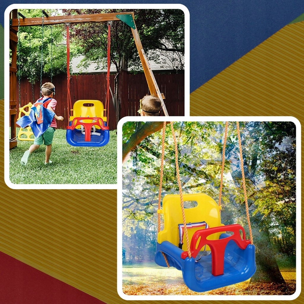 Dětská zahradní houpačka 3v1 Silná pro dům, domácí zahrada s lany 30 kg Druh sedadlo