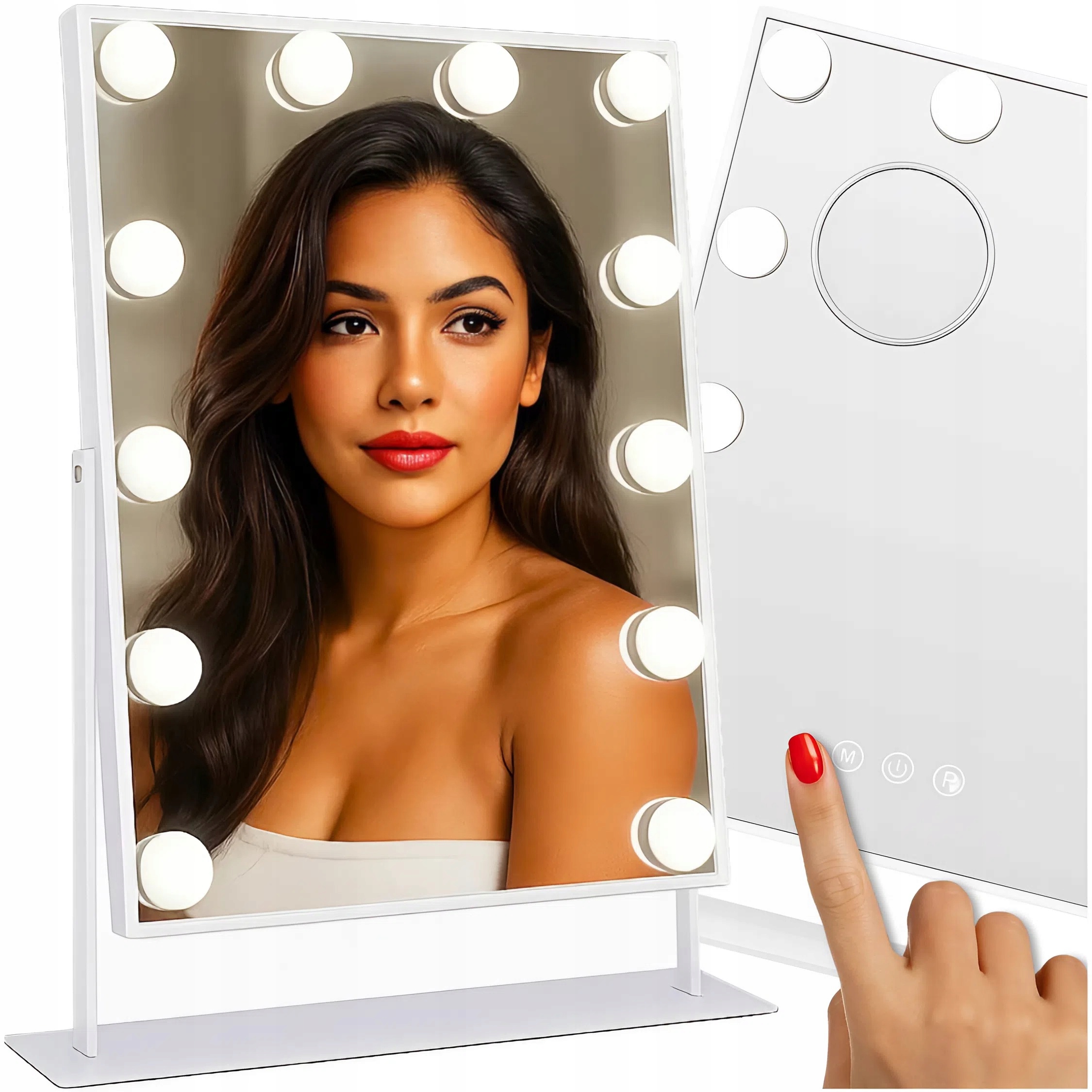 KOSMETICKÉ ZRCÁTKO HOLLYWOOD STOJÍCÍ ZRCADLO PRO LÍČENÍ LED 12 ŽÁROVEK