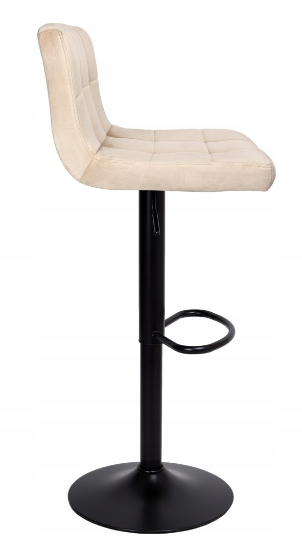 Barová židle ARAKO BLACK sametová béžová VELVET Minimální výška sedadla 63 cm