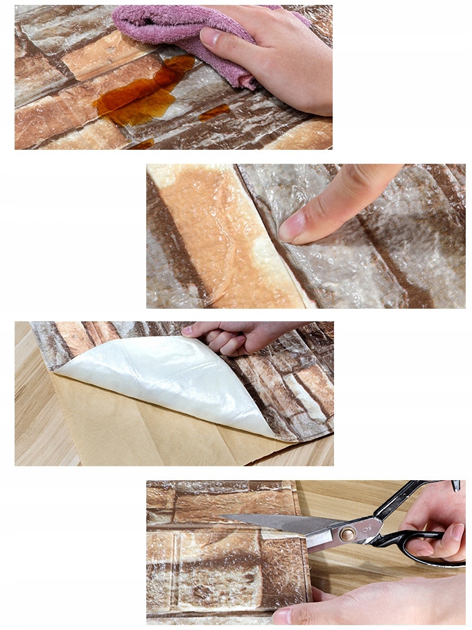 3D NÁSTĚNNÉ PANELY SAMOLEPICÍ CIHLOVÁ TAPETA #2 Délka 77 cm